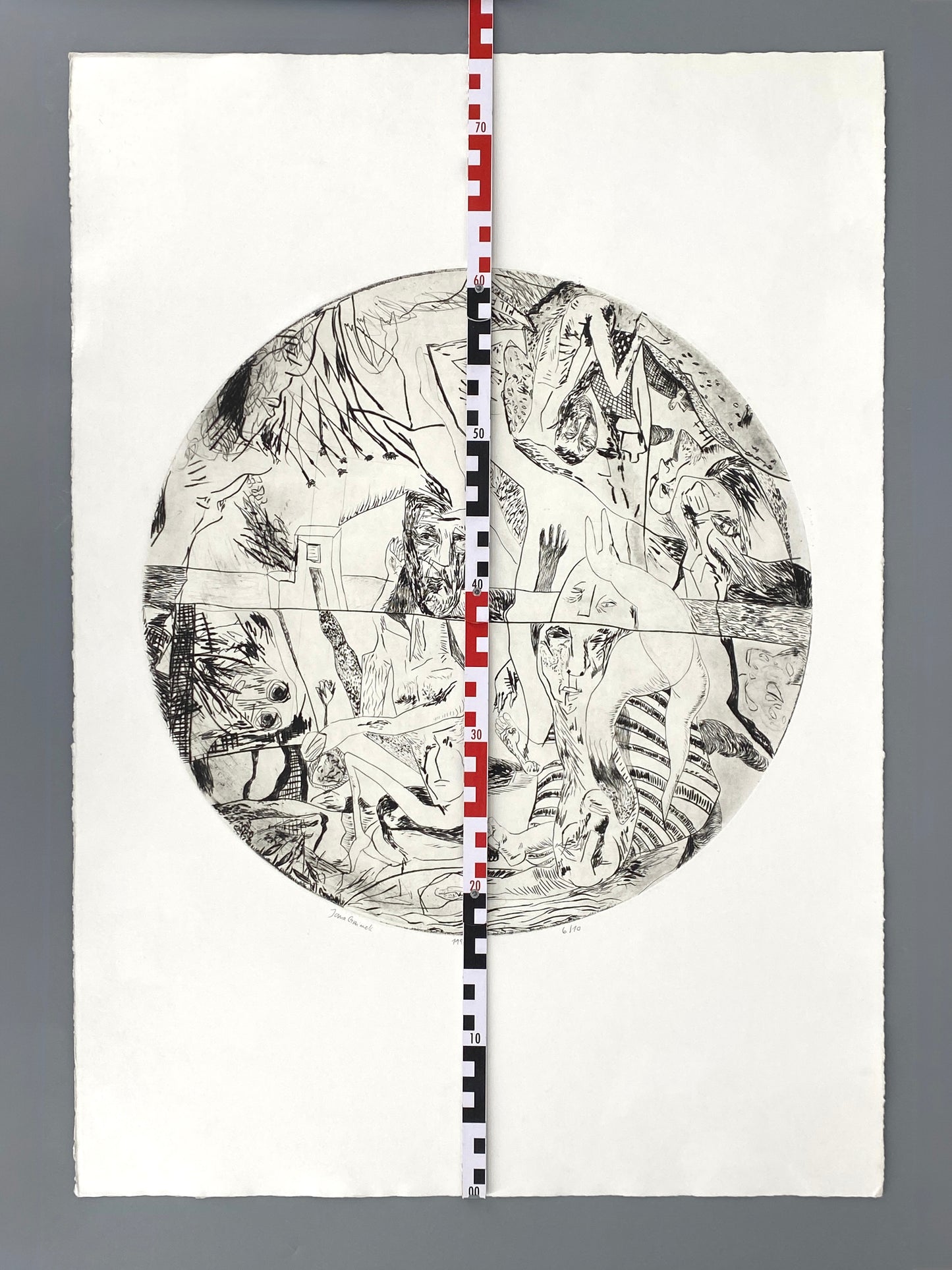 Große, nummerierte Radierung von Jana Grzimek (geb. 1964), 1998