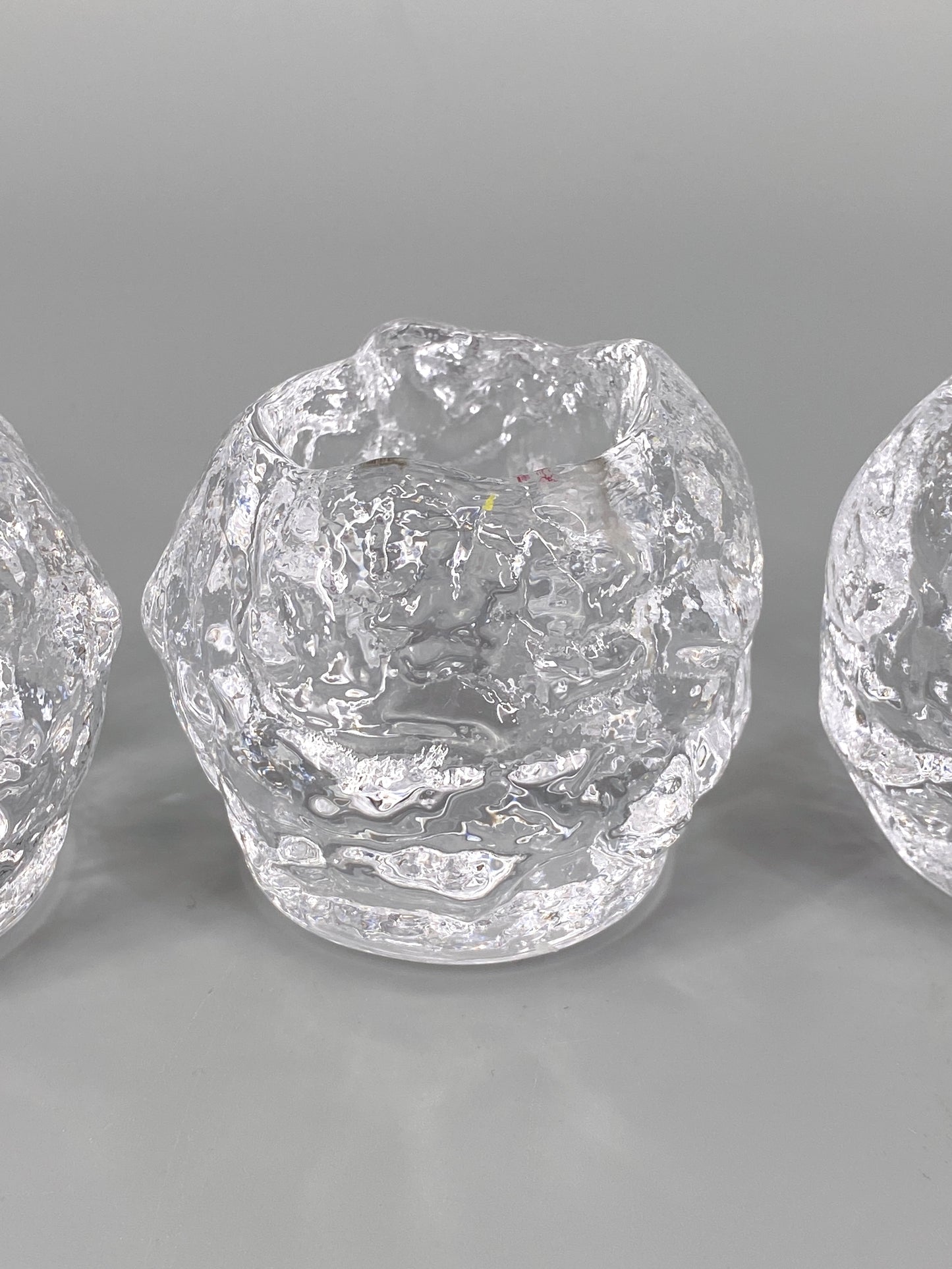 5 Teelichthalter "Snowball" von Ann Wärff für Kosta Boda, Schweden