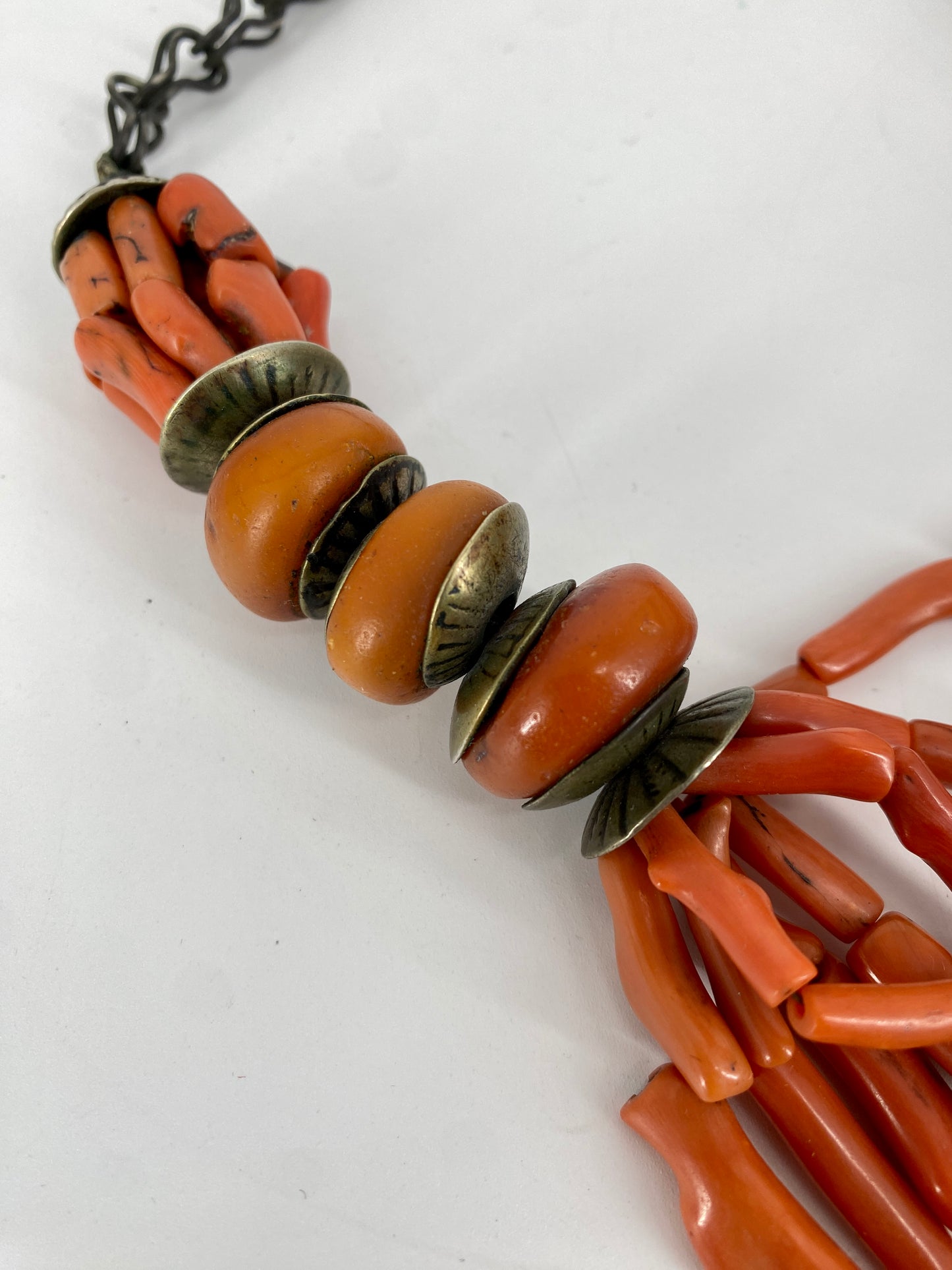 Antikes Collier aus Koralle, Berberschmuck, Marokko