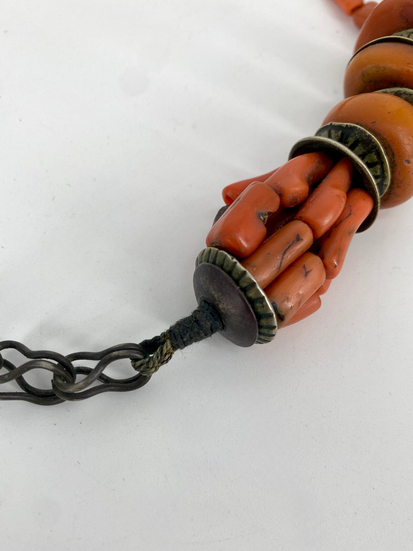 Antikes Collier aus Koralle, Berberschmuck, Marokko