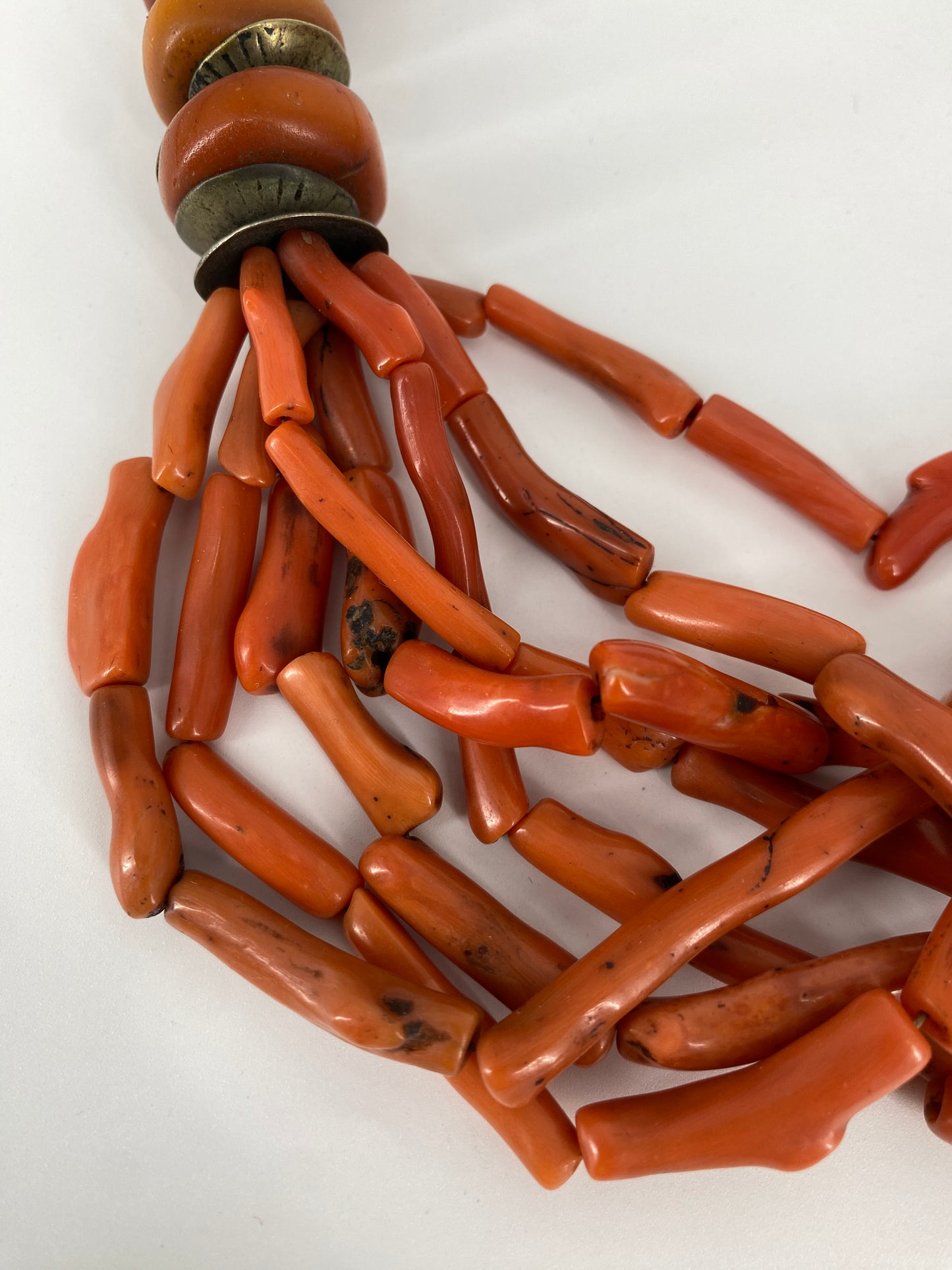 Antikes Collier aus Koralle, Berberschmuck, Marokko