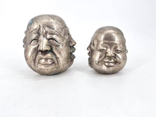 Die 4 Gesichter des Buddha, Kleine und groß. Aus Metall