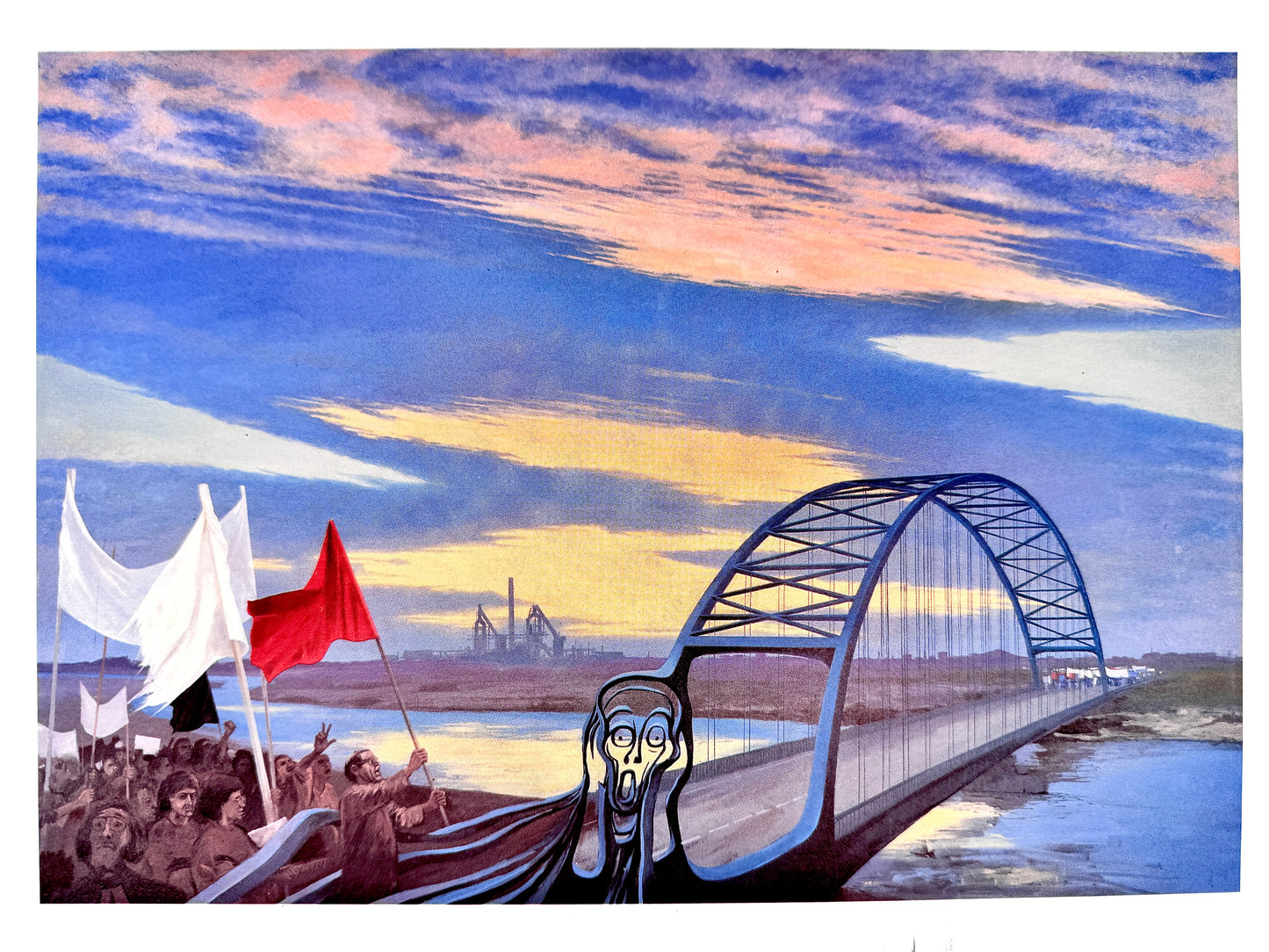 Poster, Arbeitskampf Duisburg-Rheinhause, Stahlwerk Thyssen Krupp