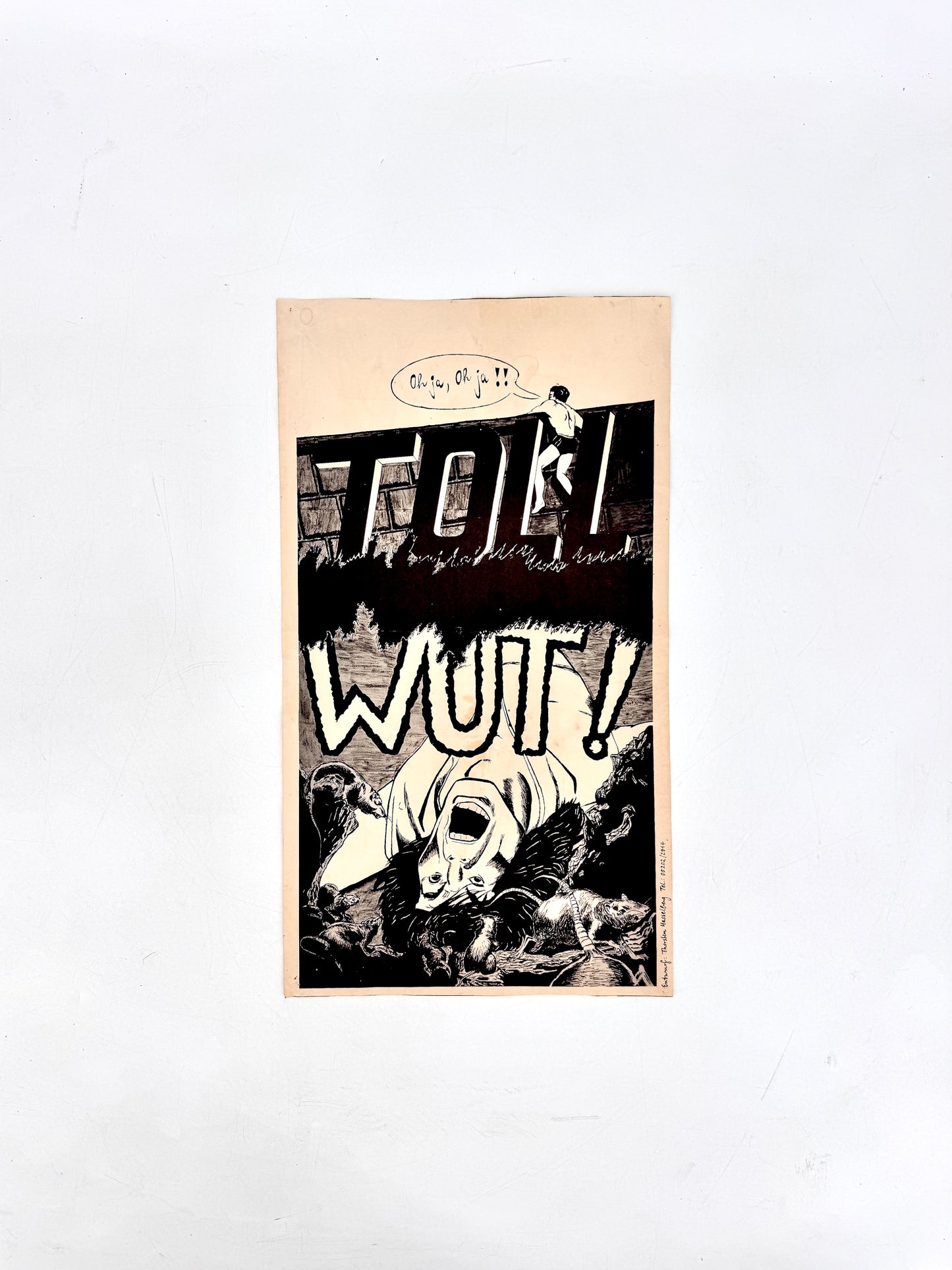 TOLL WUT. Comic-Kunstdruck, auf dünnem Papier, von Thomas Hasselberg