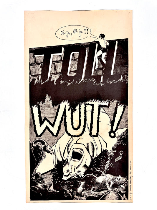 TOLL WUT. Comic-Kunstdruck, auf dünnem Papier, von Thomas Hasselberg