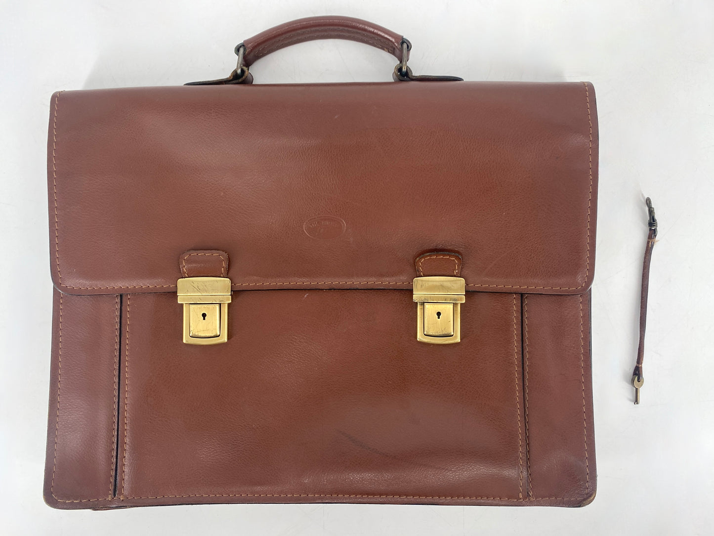 Leder- und Aktentasche, hochwertig. Verschliessbar, mit Tragegriff und vielen Taschen.