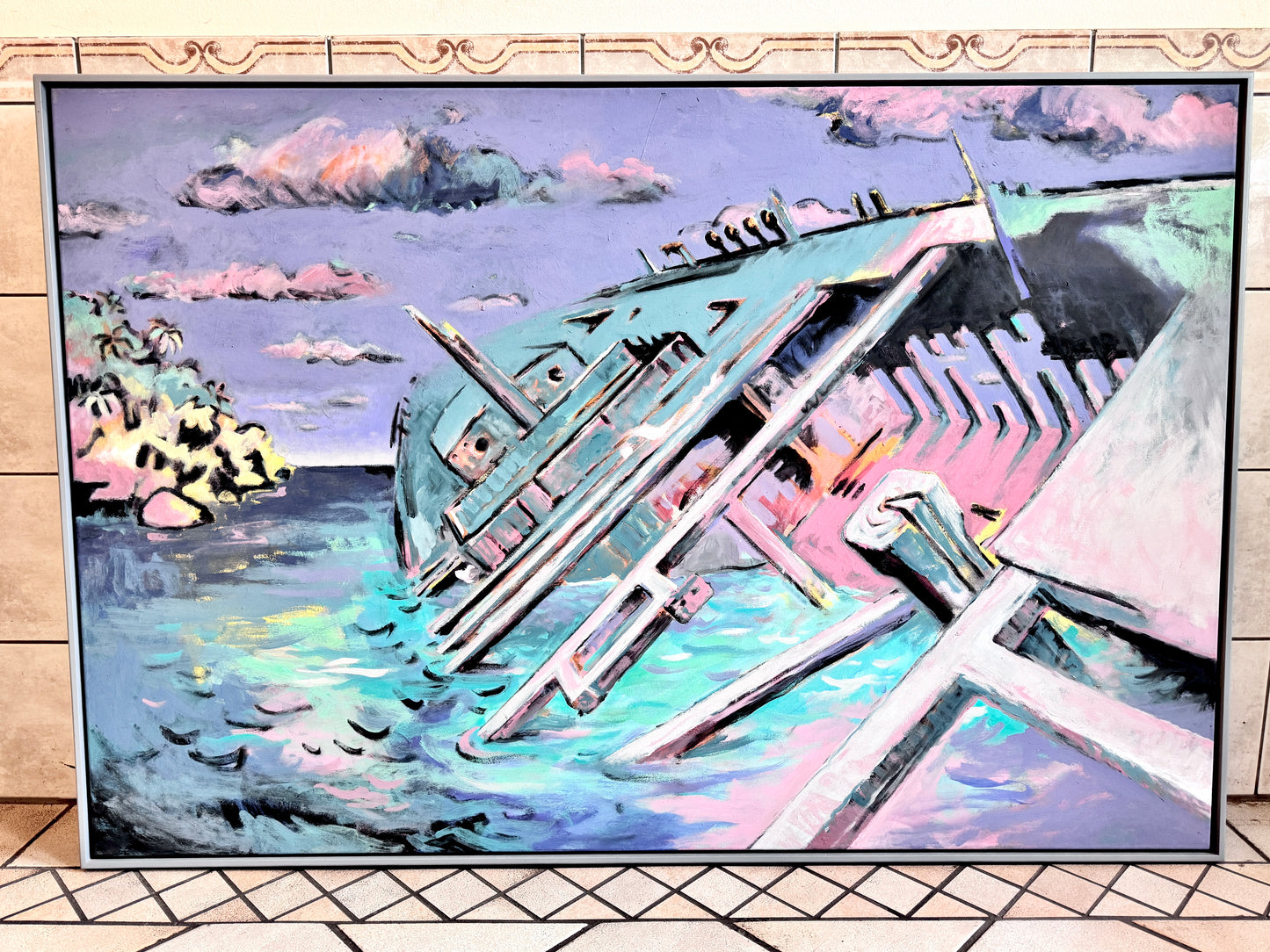 "Vanitas Vanitatum/Wrack vor Noumea" Acryl Gemälde von Uwe Müller Fabian, Deutschland 2016