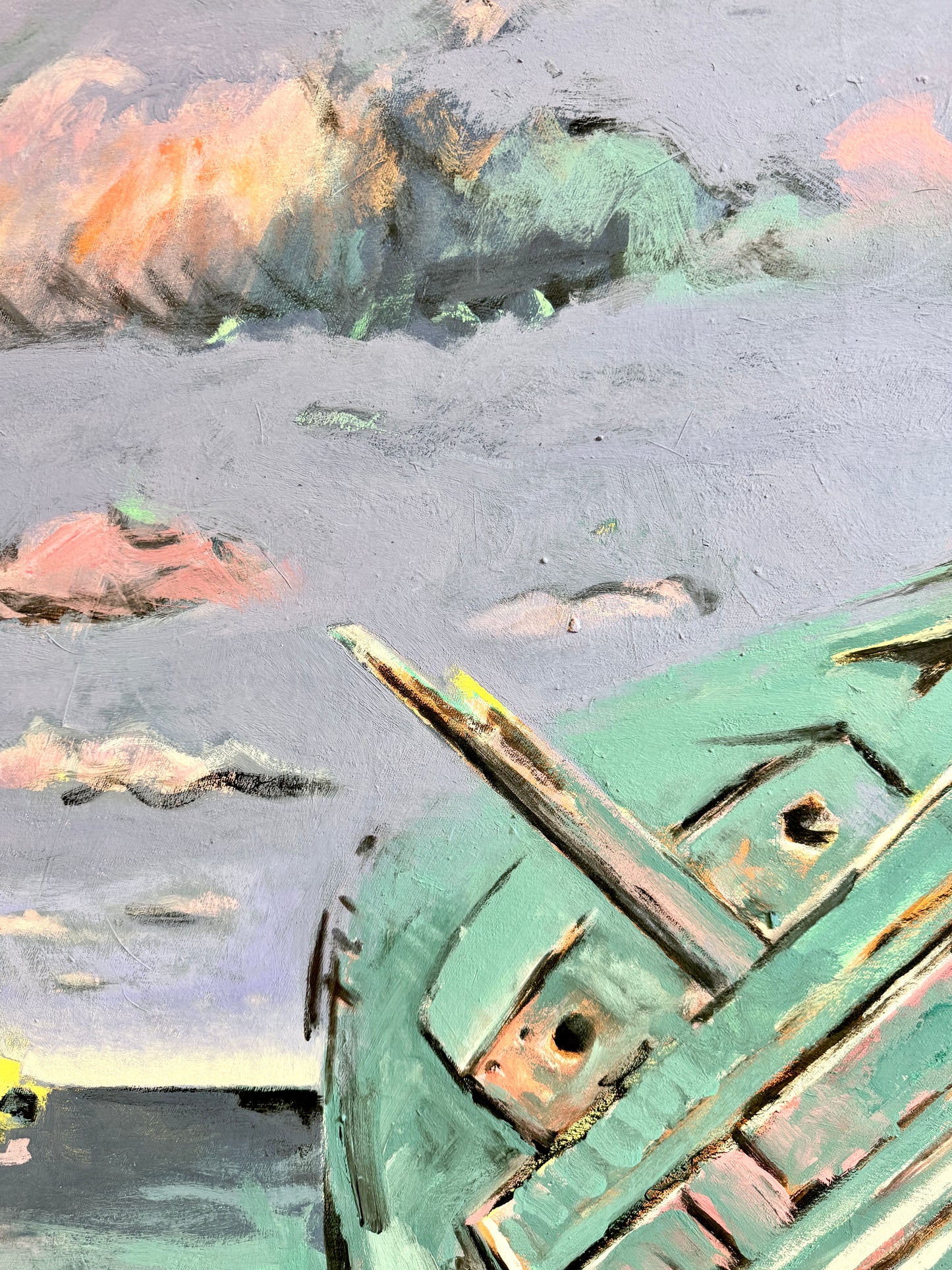 "Vanitas Vanitatum/Wrack vor Noumea" Acryl Gemälde von Uwe Müller Fabian, Deutschland 2016