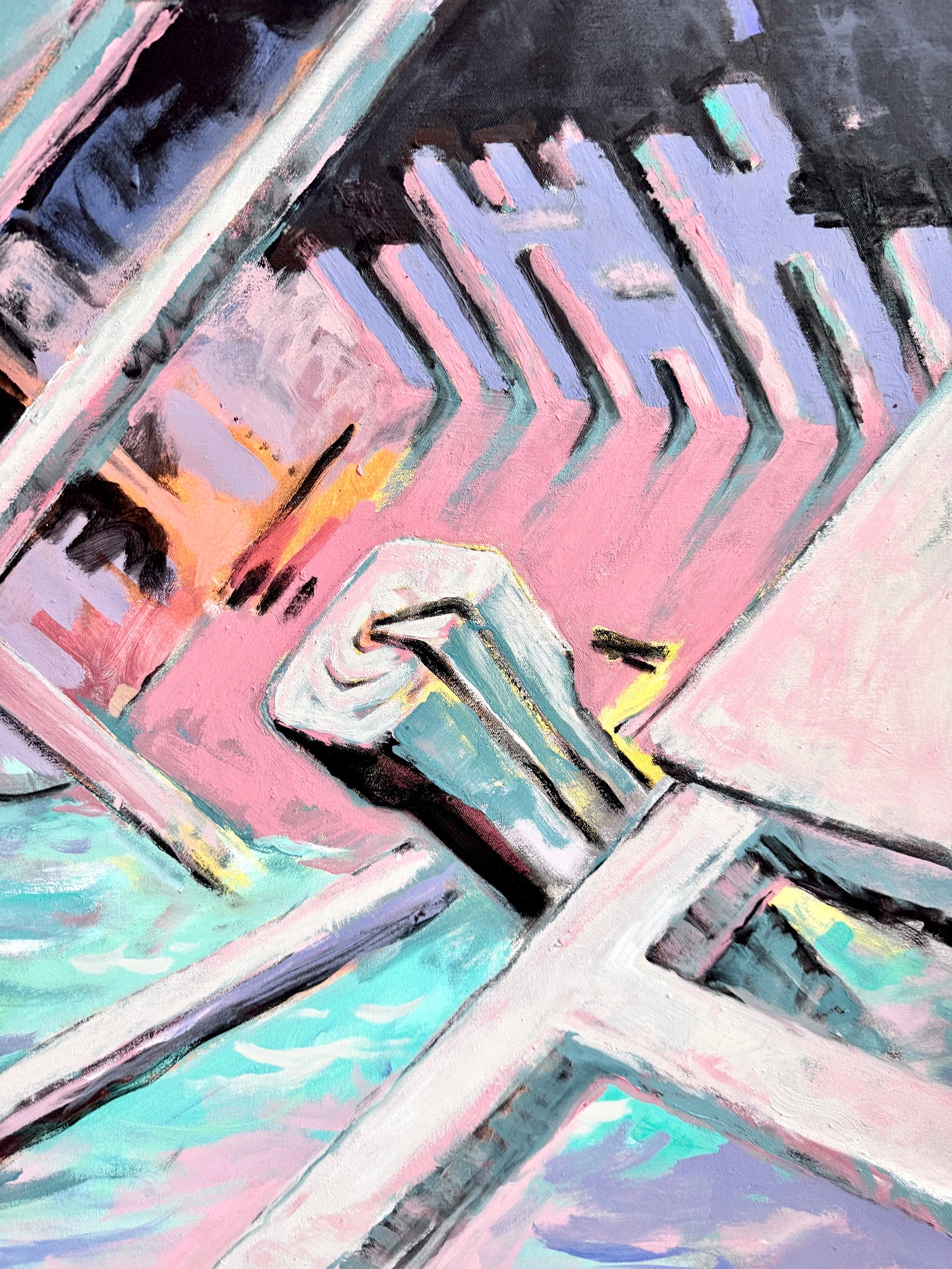 "Vanitas Vanitatum/Wrack vor Noumea" Acryl Gemälde von Uwe Müller Fabian, Deutschland 2016