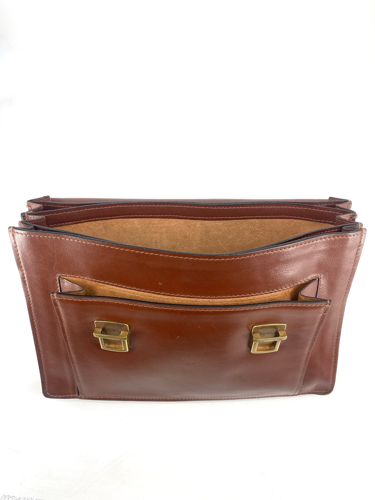 Leder- und Aktentasche, hochwertig. Verschliessbar, mit Tragegriff und vielen Taschen.