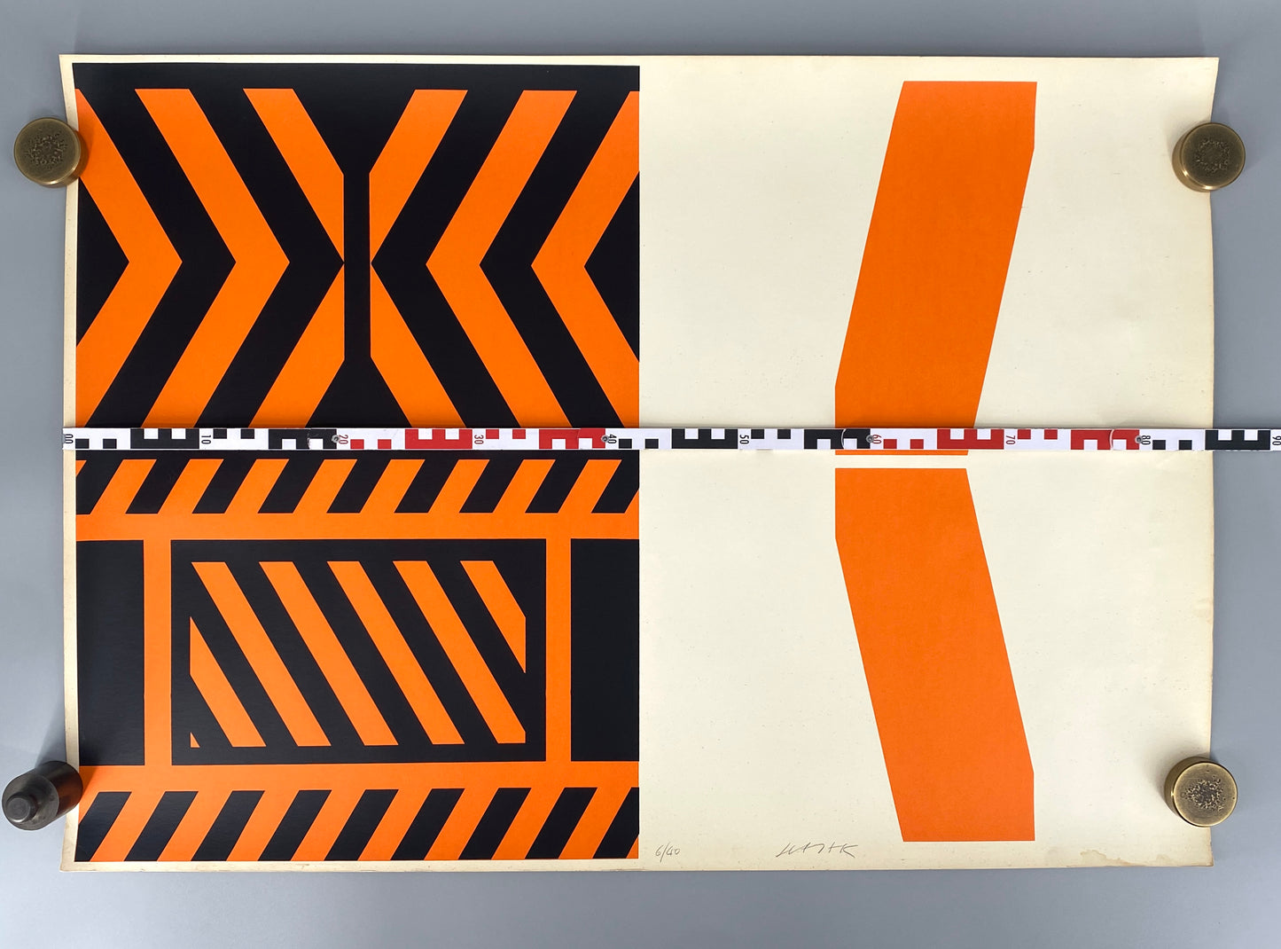 Nummerierter und signierter Farbsiebdruck von Otto Herbert Hajek (1927–2005), 1968