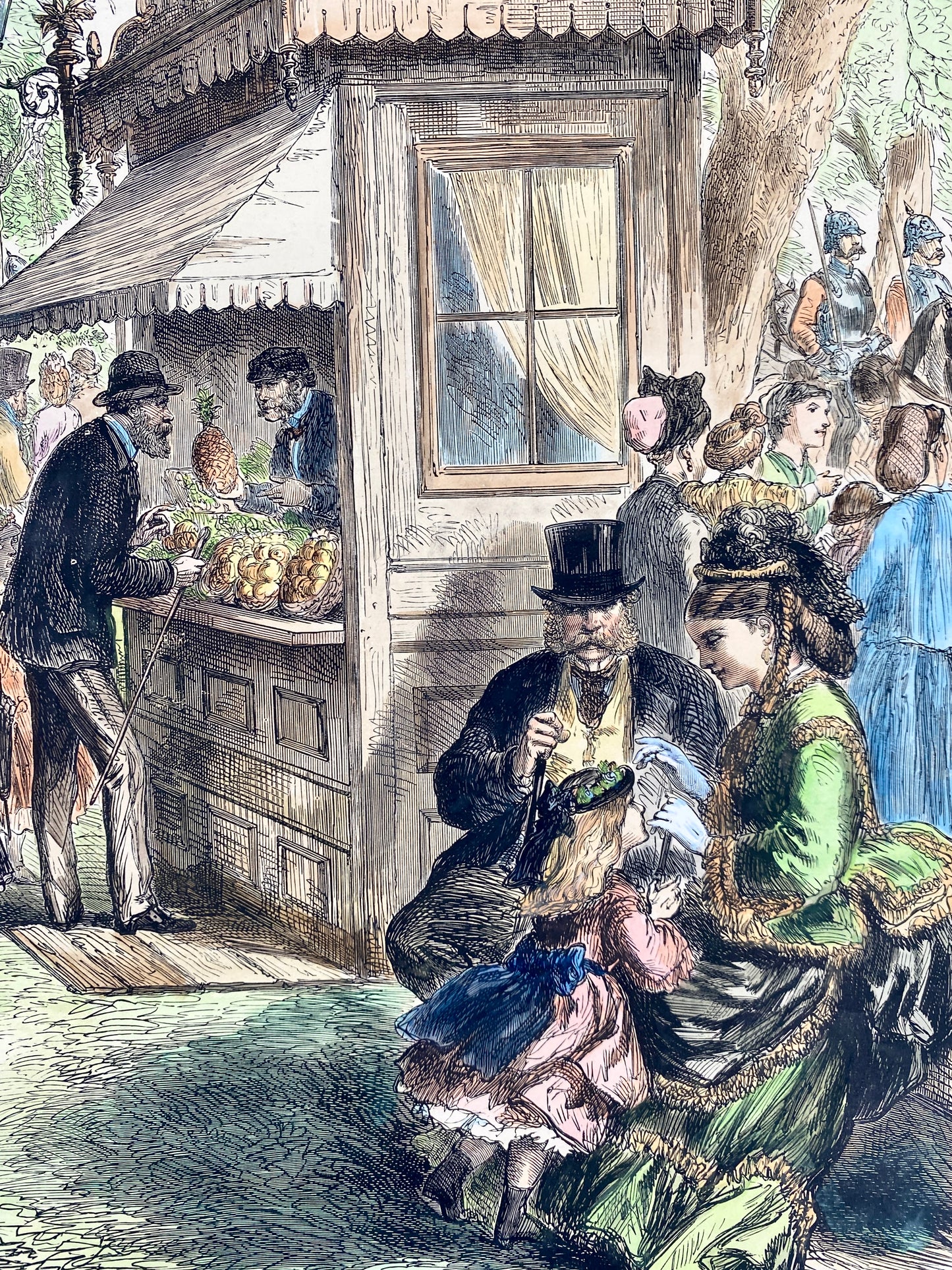 Berlin, Unter den Linden. Kolorierter Holzschnitt aus The Illustrated London, 1873