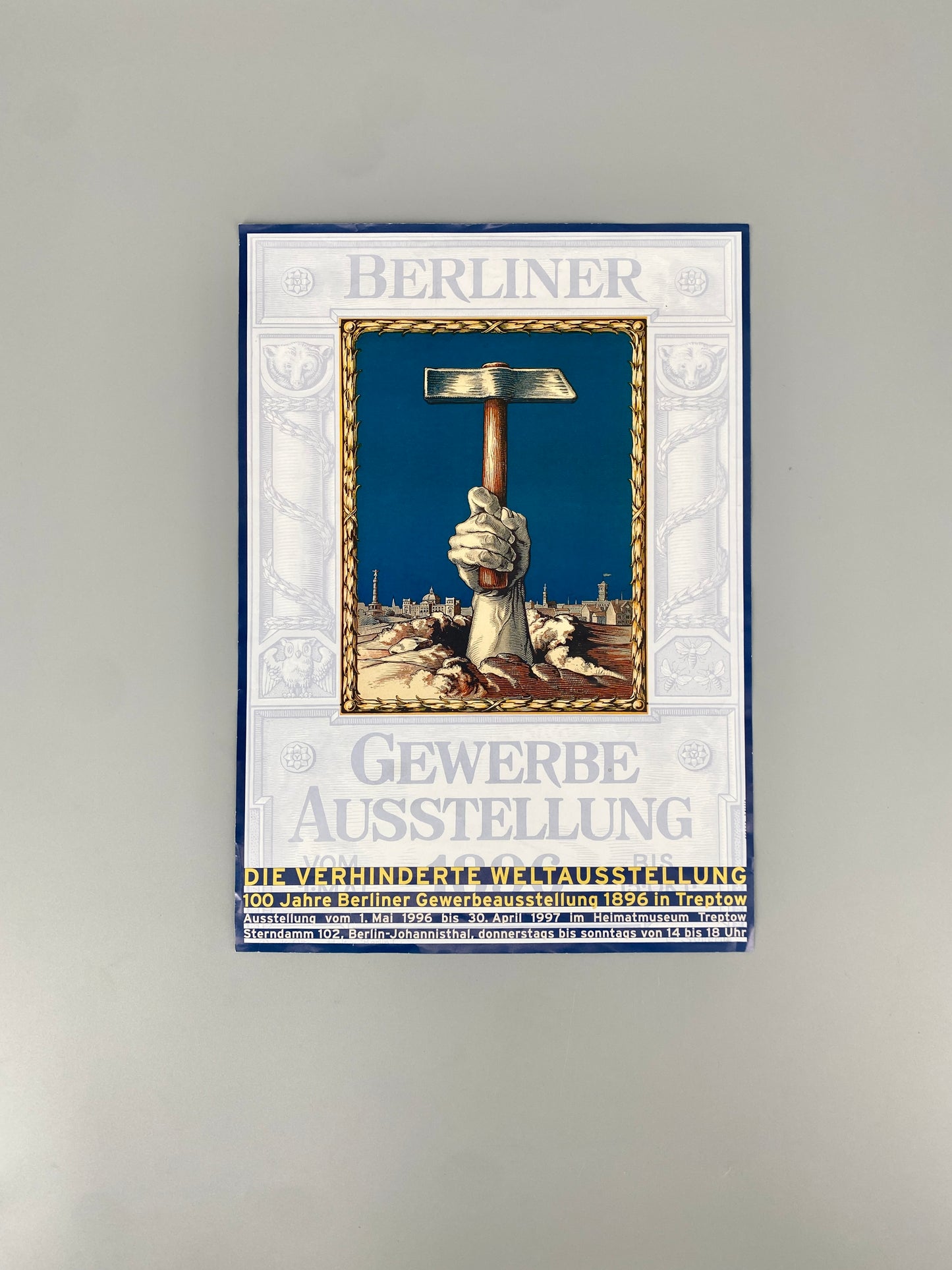 Heimatmuseum Treptow - Ausstellungsplakat "100 Jahre Berliner Gewerbeausstellung"
