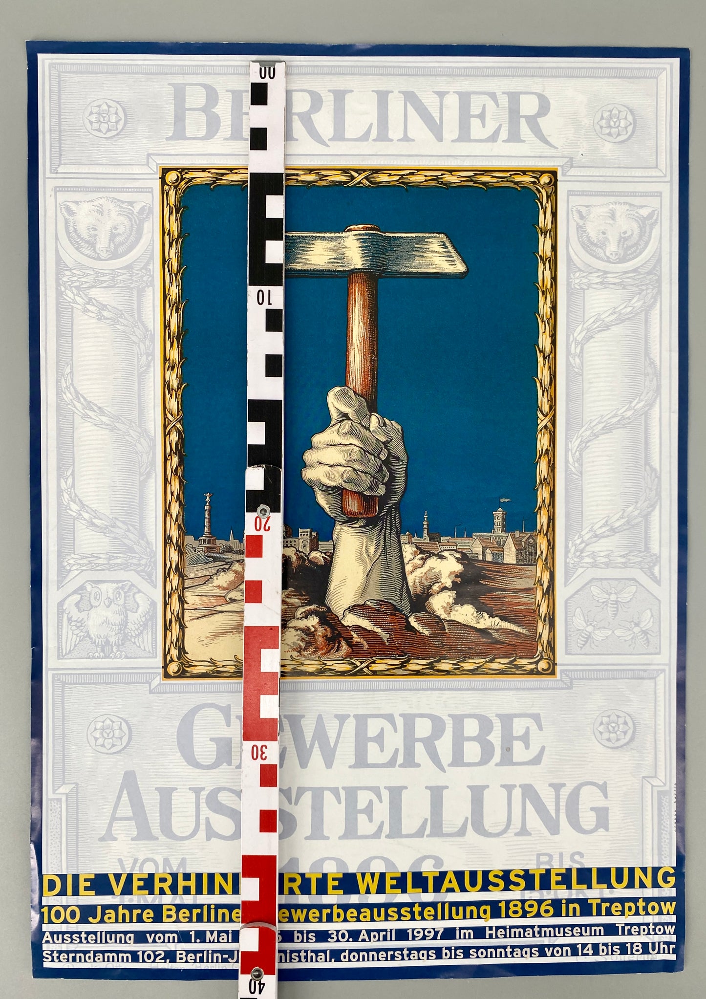 Heimatmuseum Treptow - Ausstellungsplakat "100 Jahre Berliner Gewerbeausstellung"