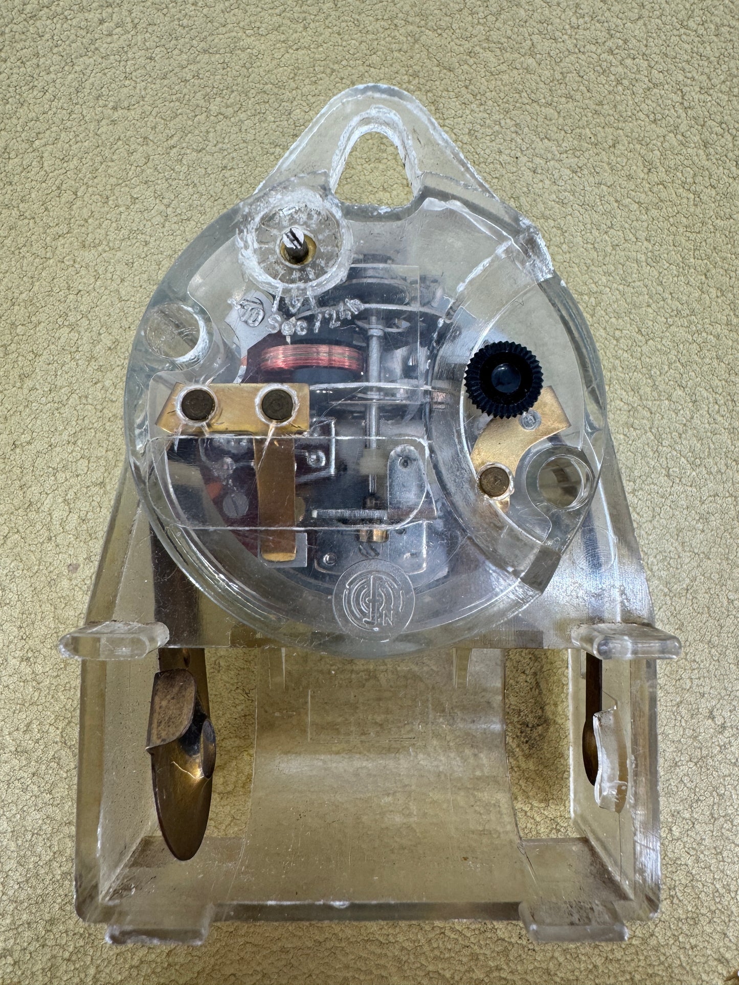 Eine Sunburst Wanduhr von Richter Electric aus Messing, Deutschland 60er Jahre