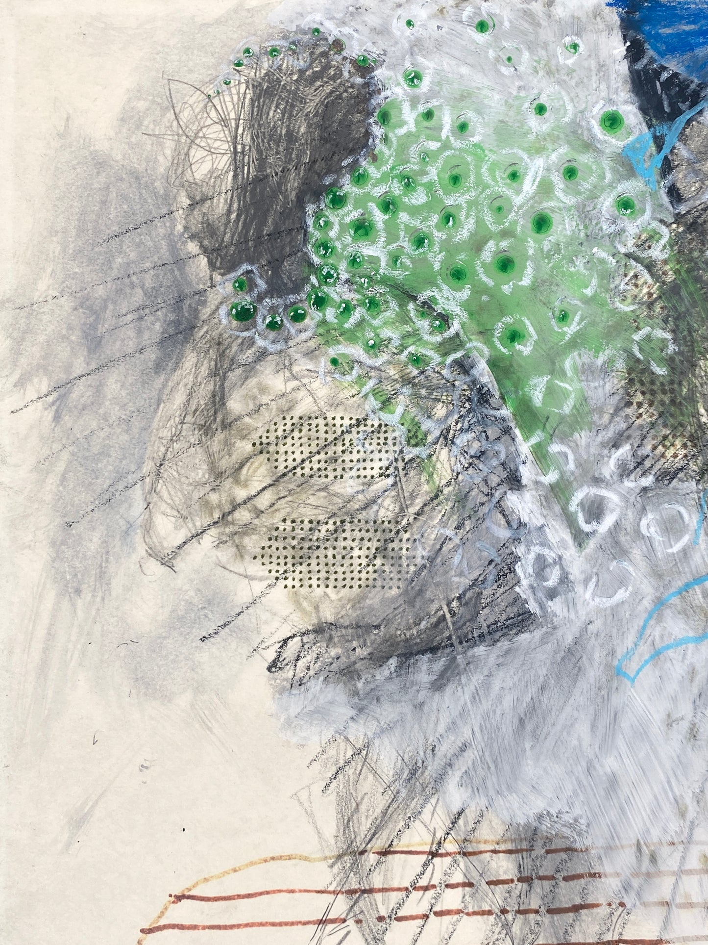 Sensibles Gemälde "Ohne Titel" von Karen Scheper (geb. 1963) mit Widmung, 1997