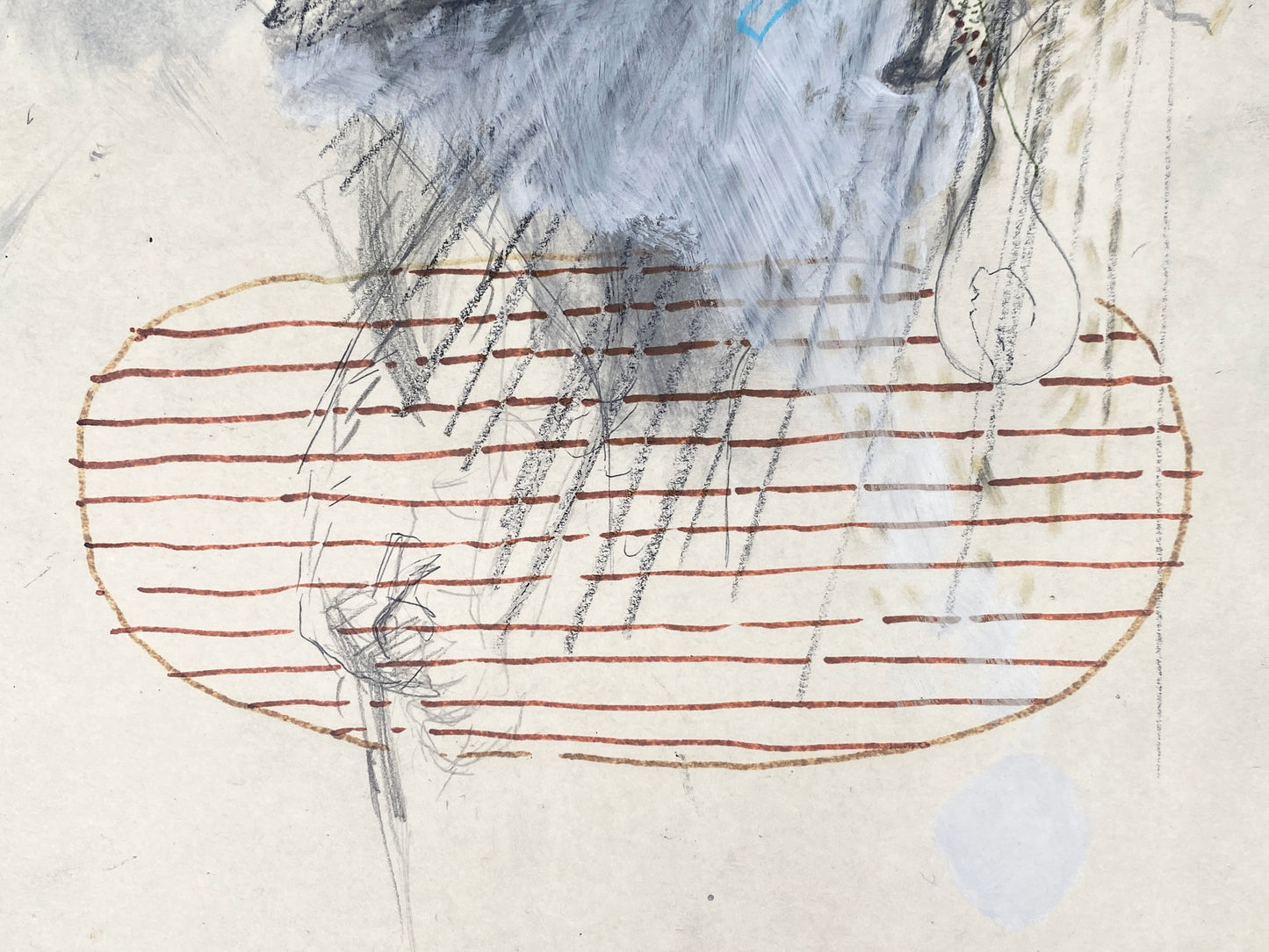Sensibles Gemälde "Ohne Titel" von Karen Scheper (geb. 1963) mit Widmung, 1997