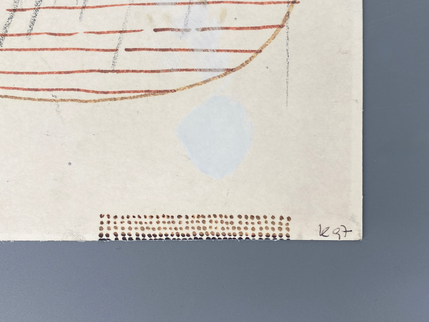 Sensibles Gemälde "Ohne Titel" von Karen Scheper (geb. 1963) mit Widmung, 1997