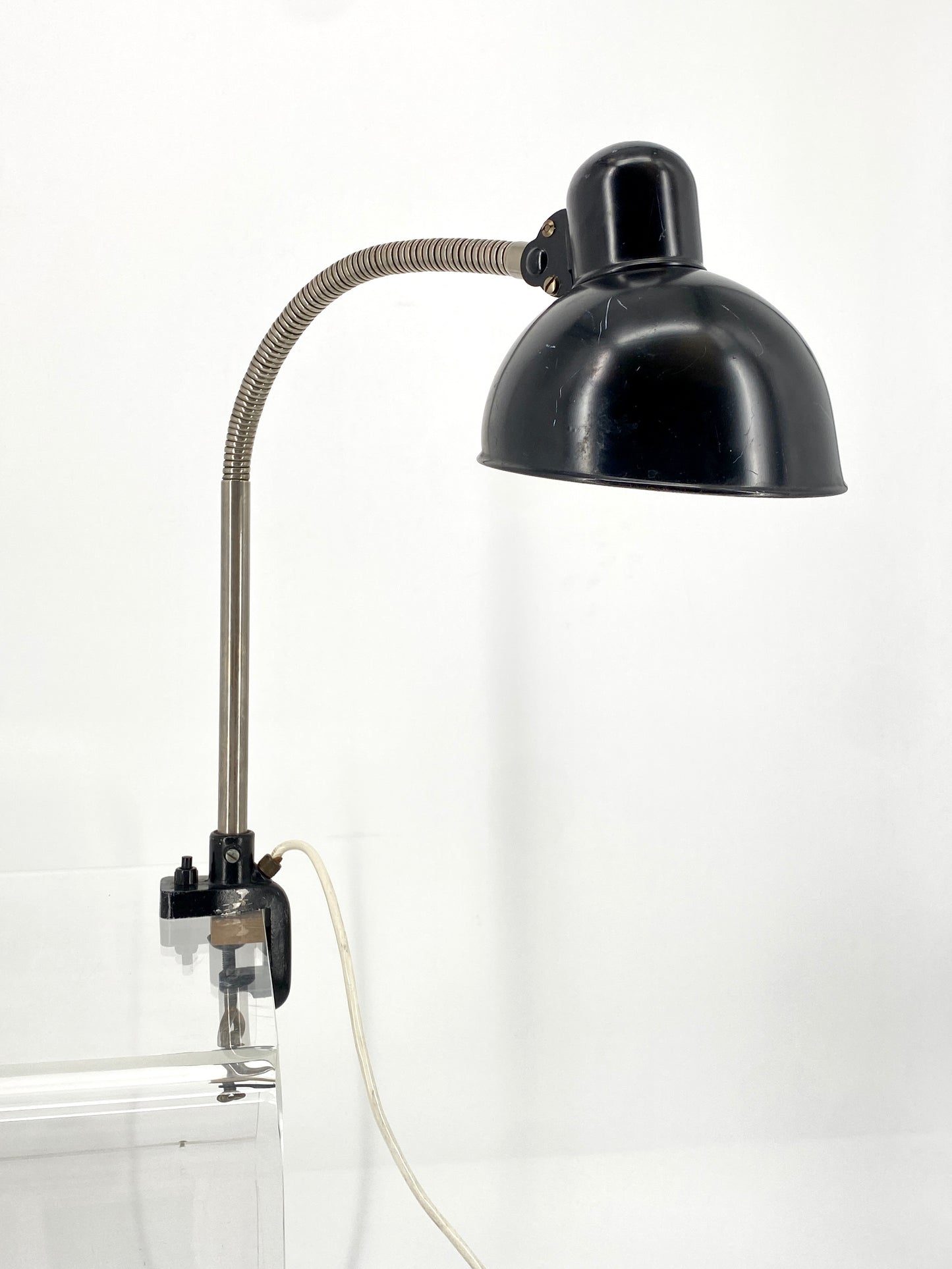 Klassische Bauhaus-Klemmlampe mit Schwanenhals, 30/40er