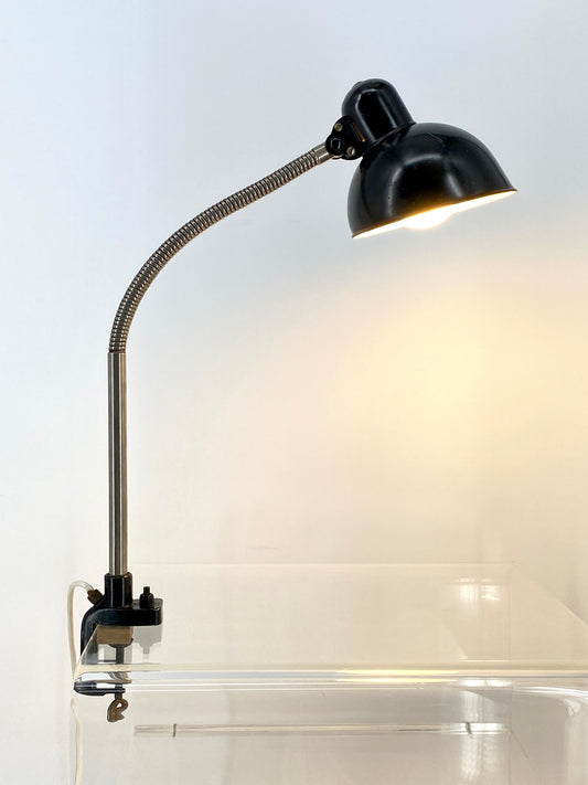 Klassische Bauhaus-Klemmlampe mit Schwanenhals, 30/40er