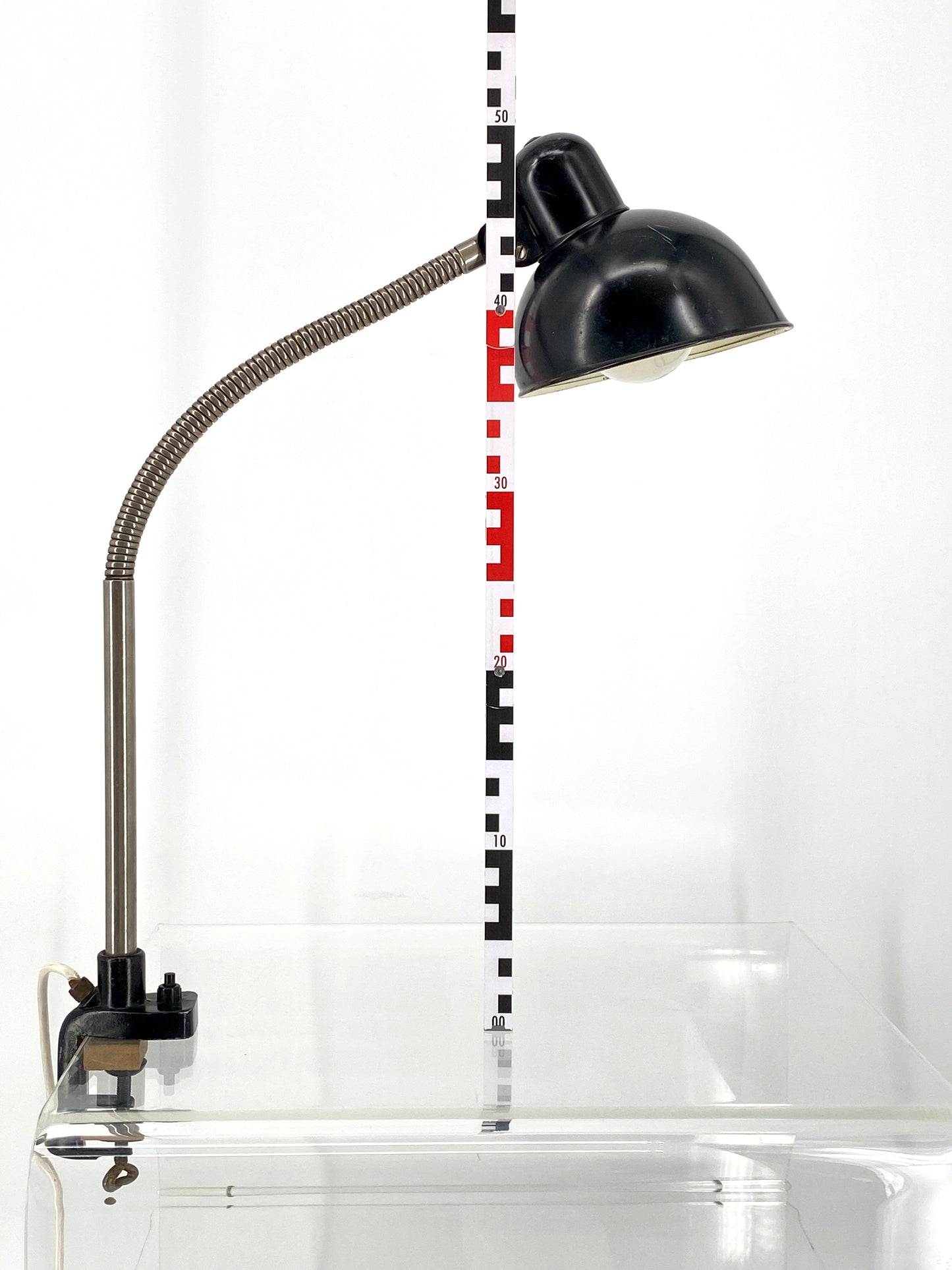 Klassische Bauhaus-Klemmlampe mit Schwanenhals, 30/40er