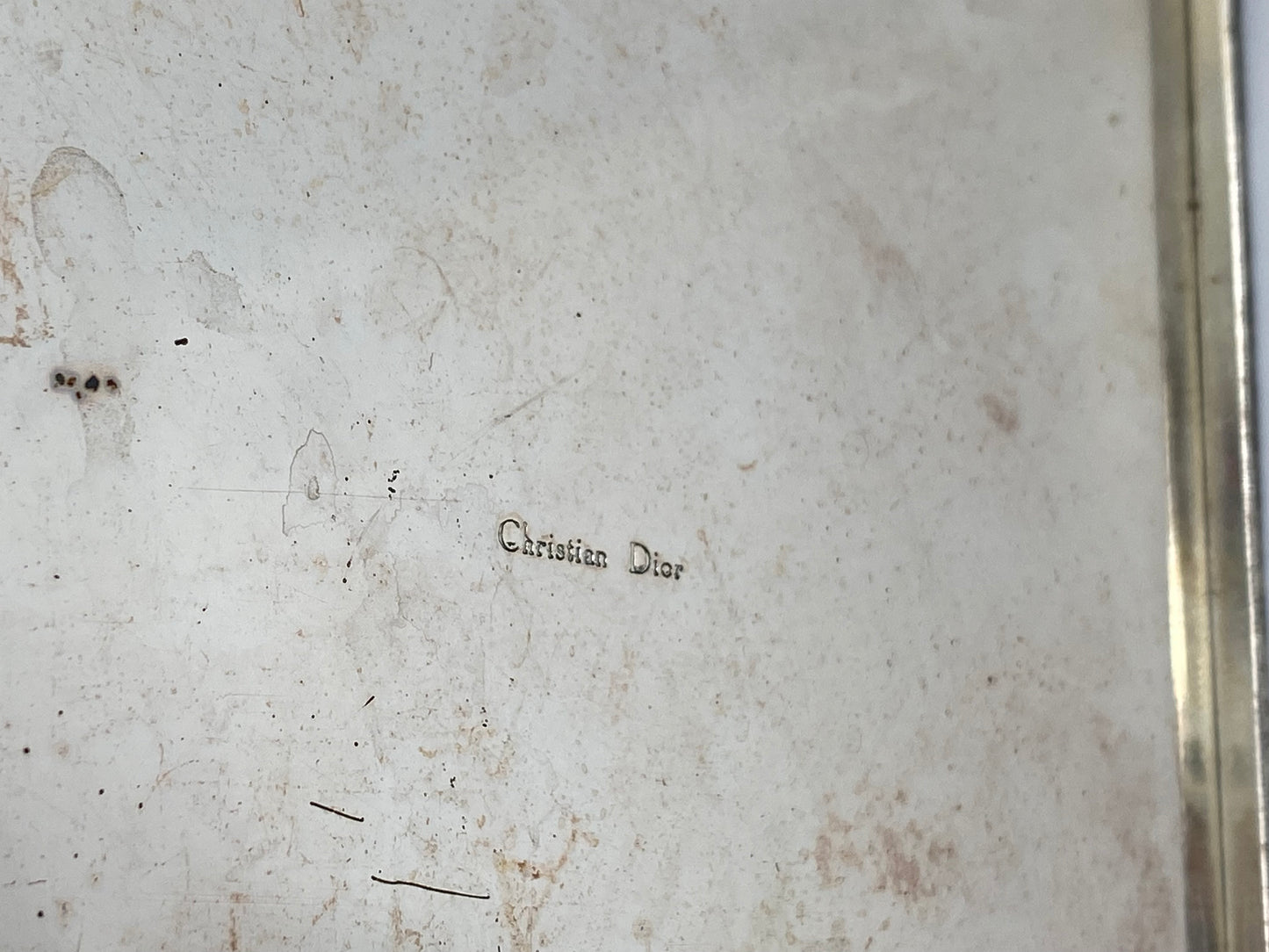 Vasen von Christian Dior aus verchromtem Messing mit Holzmaserung