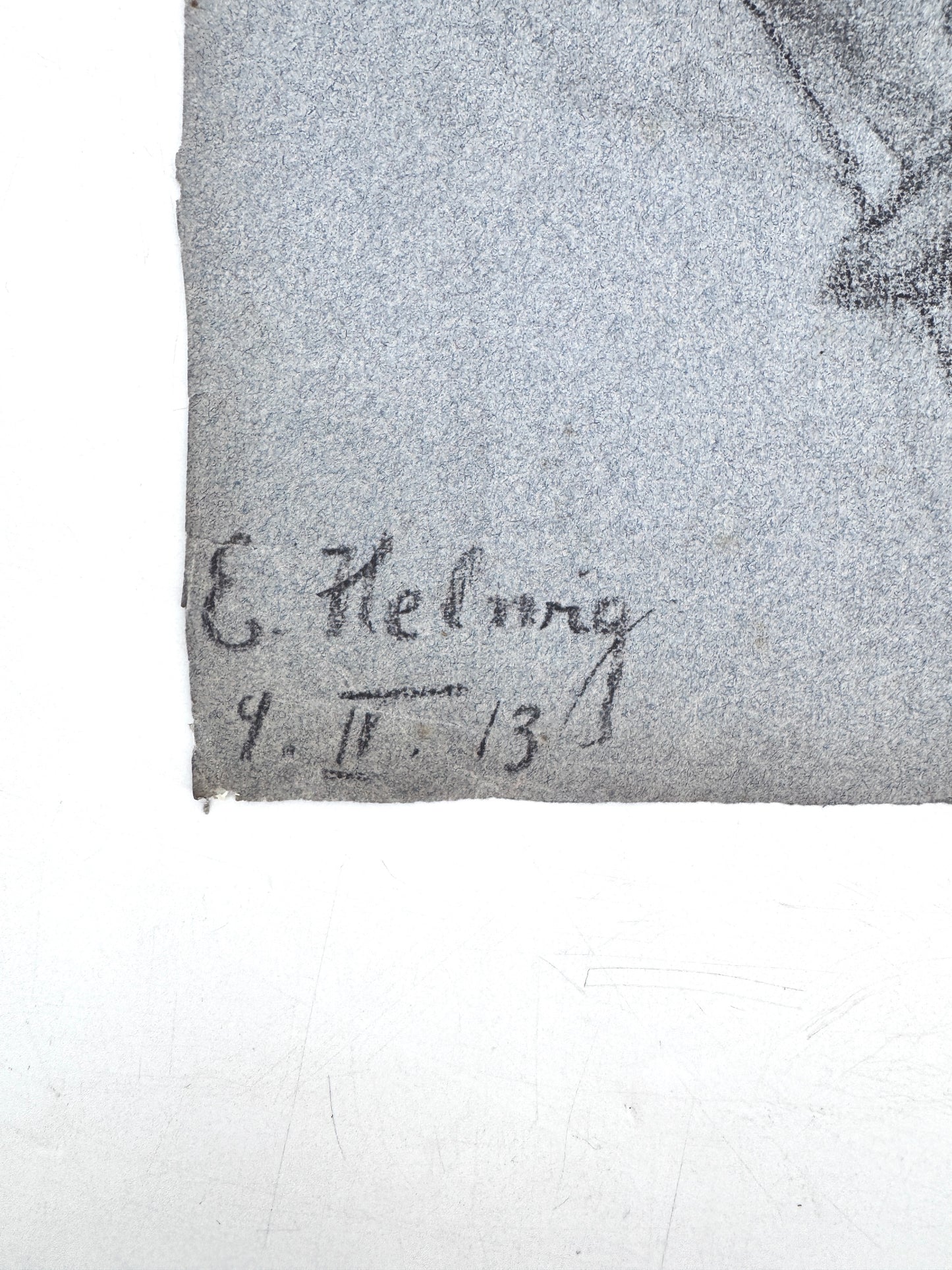 Kohlezeichnung, Portait Christus. Mit Dornenkrone