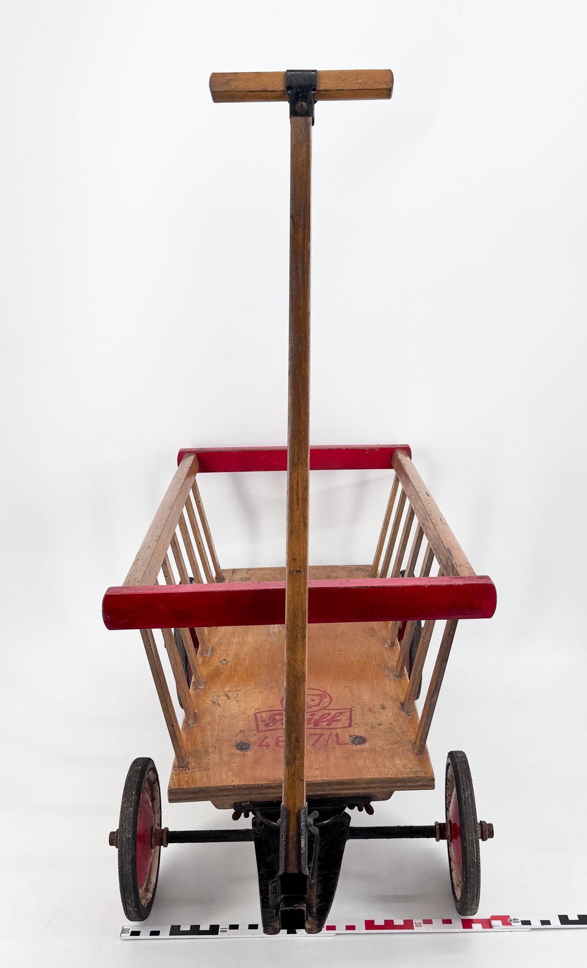 1. SERIE STEIFF SPIELZEUG WAGEN HANDLEITERWAGEN 4837L AUS 1952-1958