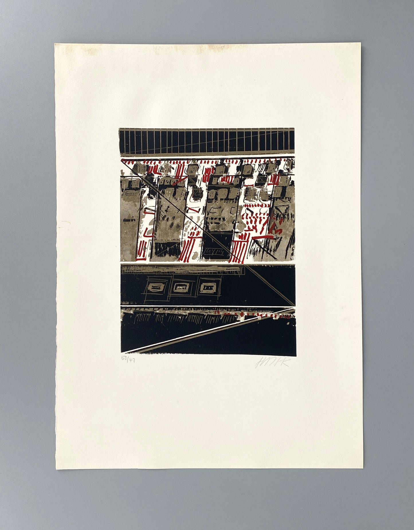 9 Stk. signierte und nummerierte Farbsiebdrucke von Otto Herbert Hajek (1927–2005) aus der Mappe "Briefe des Paulus an die Korinther", 1965