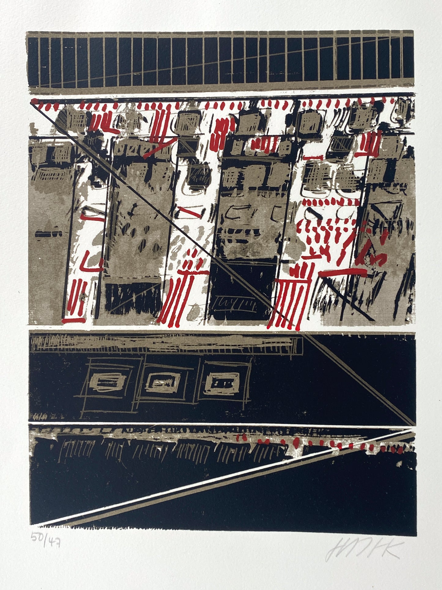 9 Stk. signierte und nummerierte Farbsiebdrucke von Otto Herbert Hajek (1927–2005) aus der Mappe "Briefe des Paulus an die Korinther", 1965