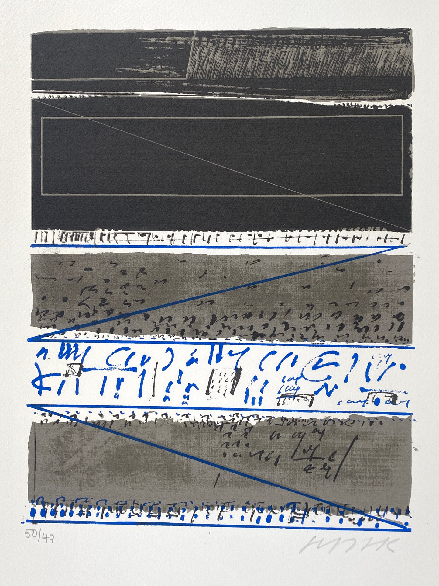9 Stk. signierte und nummerierte Farbsiebdrucke von Otto Herbert Hajek (1927–2005) aus der Mappe "Briefe des Paulus an die Korinther", 1965