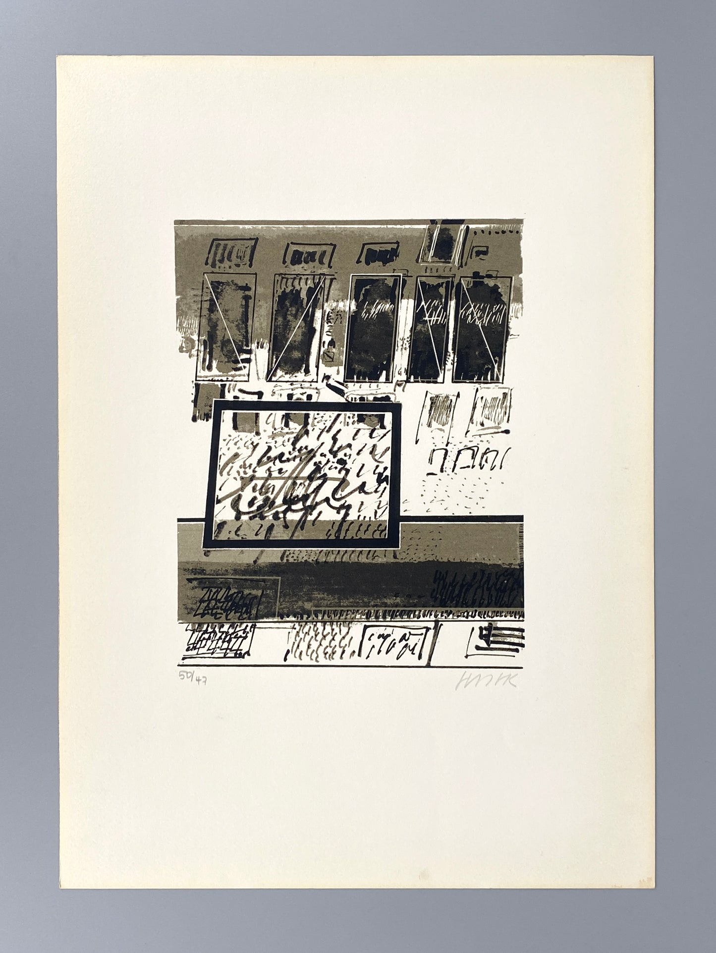 9 Stk. signierte und nummerierte Farbsiebdrucke von Otto Herbert Hajek (1927–2005) aus der Mappe "Briefe des Paulus an die Korinther", 1965