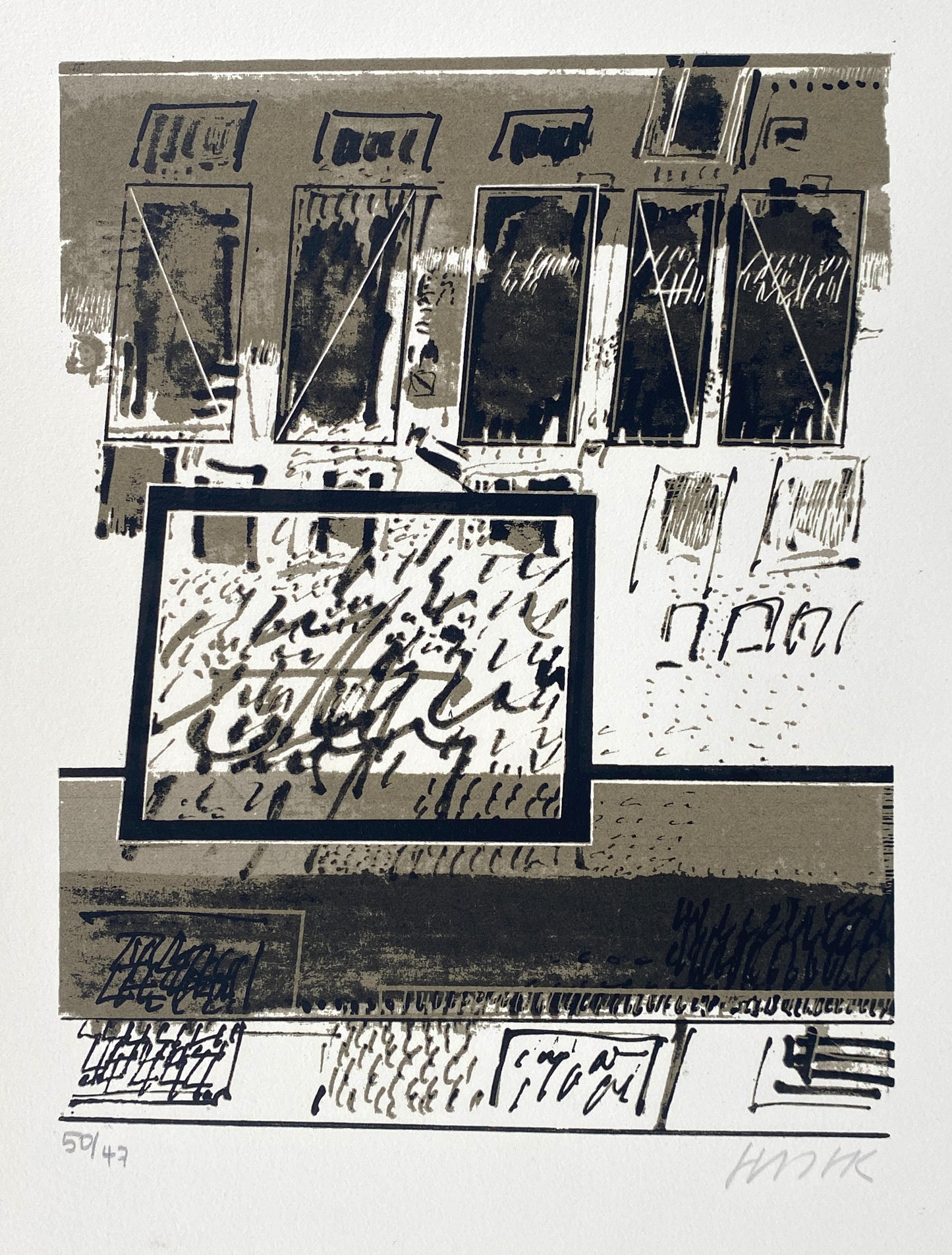 9 Stk. signierte und nummerierte Farbsiebdrucke von Otto Herbert Hajek (1927–2005) aus der Mappe "Briefe des Paulus an die Korinther", 1965