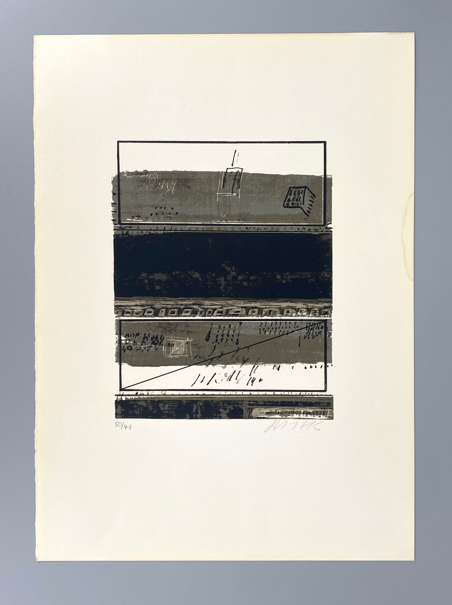9 Stk. signierte und nummerierte Farbsiebdrucke von Otto Herbert Hajek (1927–2005) aus der Mappe "Briefe des Paulus an die Korinther", 1965