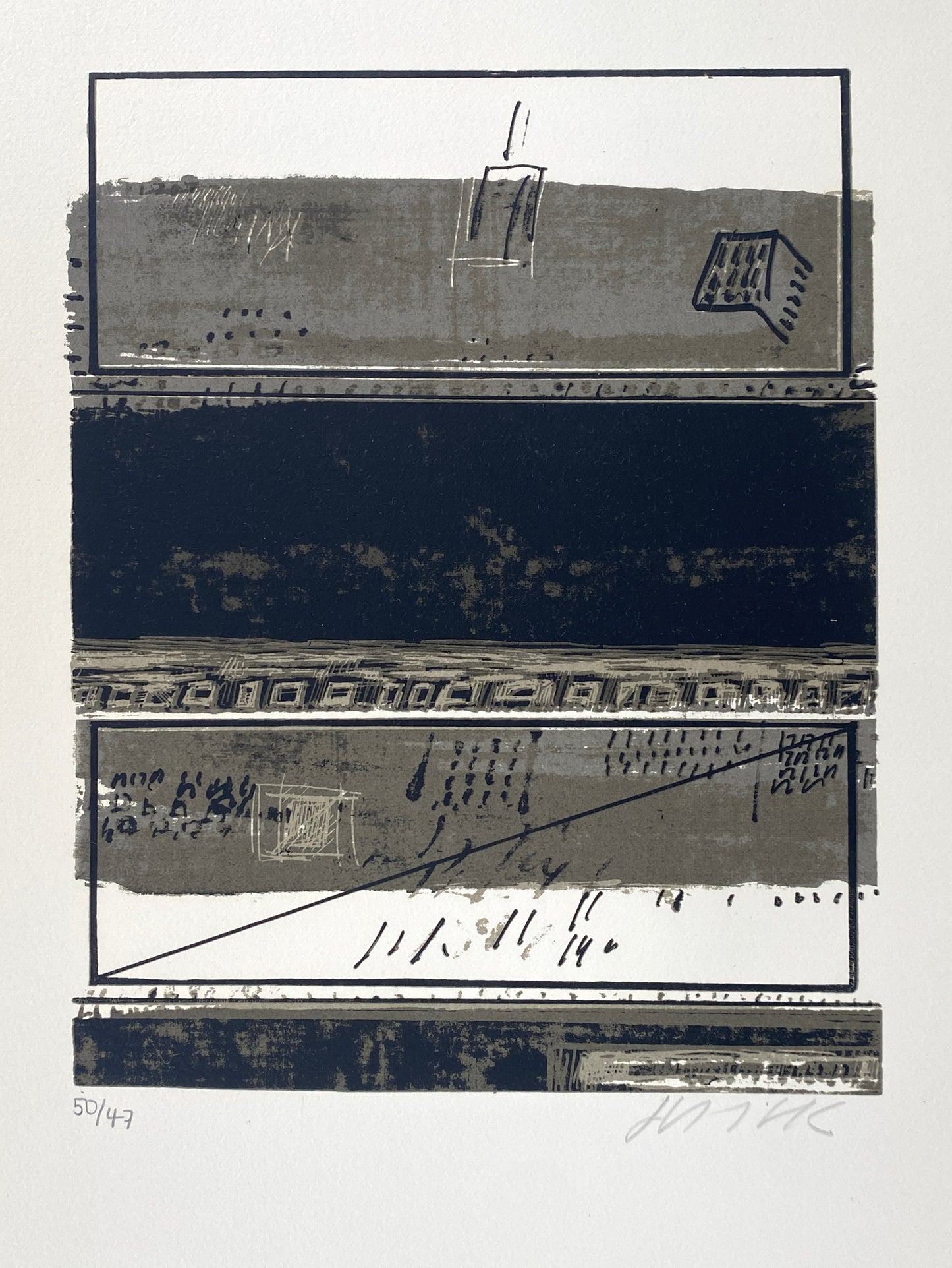 9 Stk. signierte und nummerierte Farbsiebdrucke von Otto Herbert Hajek (1927–2005) aus der Mappe "Briefe des Paulus an die Korinther", 1965