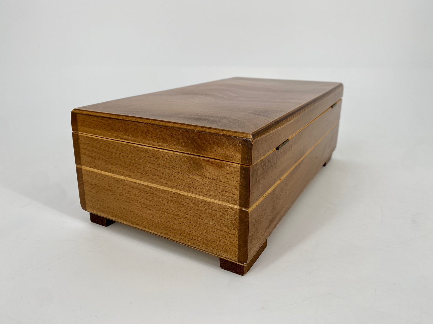 Holzschatulle mit Deckel, 1960er