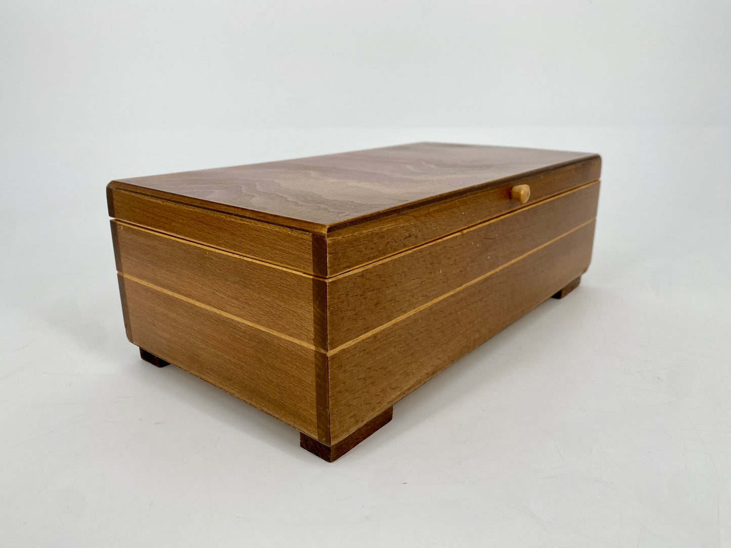 Holzschatulle mit Deckel, 1960er