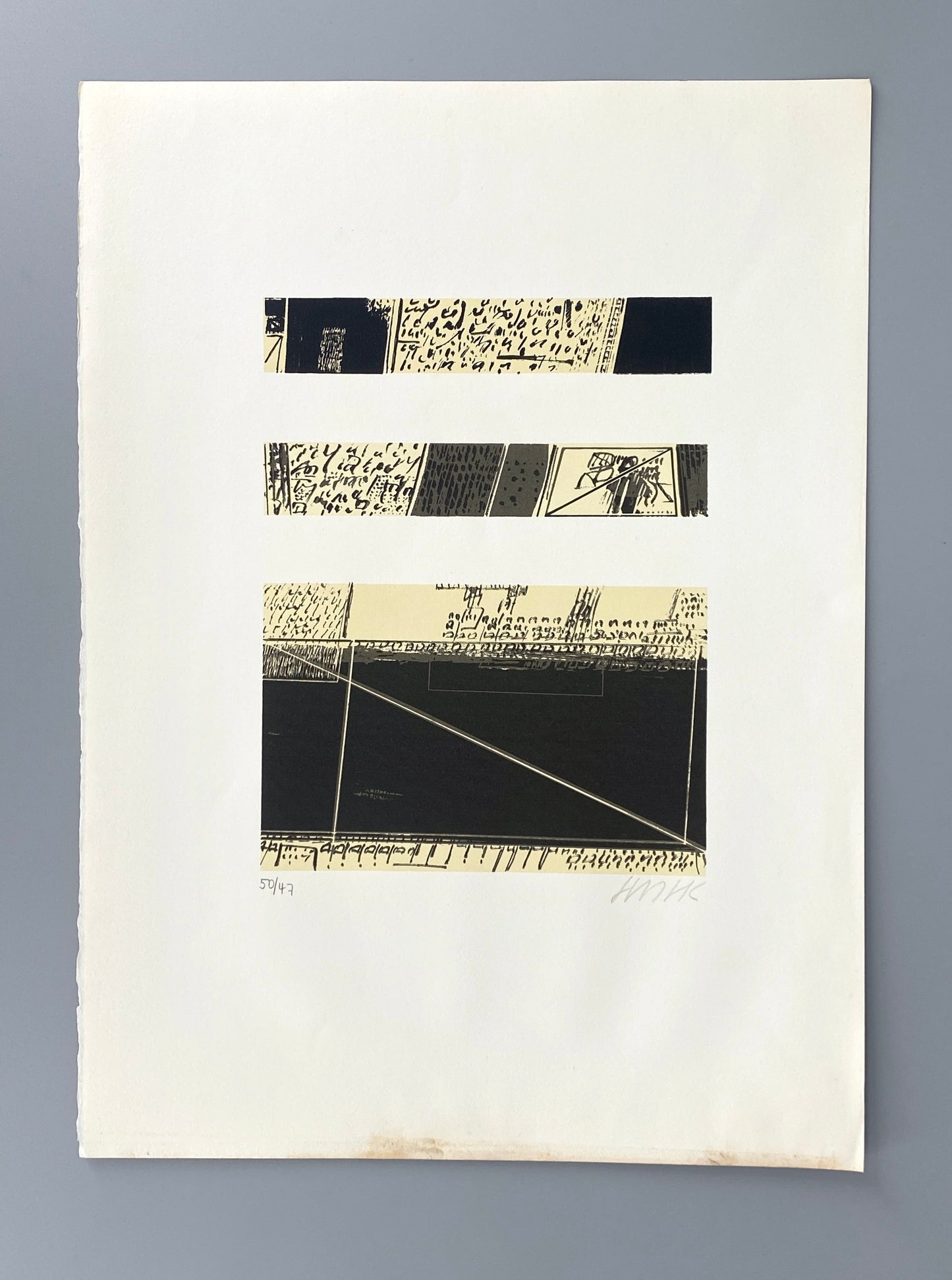 9 Stk. signierte und nummerierte Farbsiebdrucke von Otto Herbert Hajek (1927–2005) aus der Mappe "Briefe des Paulus an die Korinther", 1965