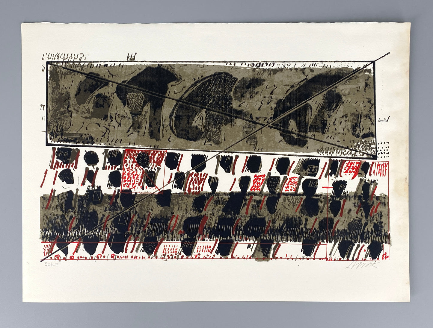 9 Stk. signierte und nummerierte Farbsiebdrucke von Otto Herbert Hajek (1927–2005) aus der Mappe "Briefe des Paulus an die Korinther", 1965