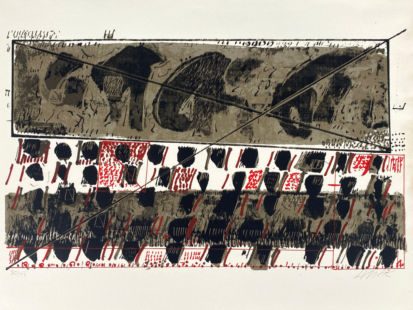 9 Stk. signierte und nummerierte Farbsiebdrucke von Otto Herbert Hajek (1927–2005) aus der Mappe "Briefe des Paulus an die Korinther", 1965