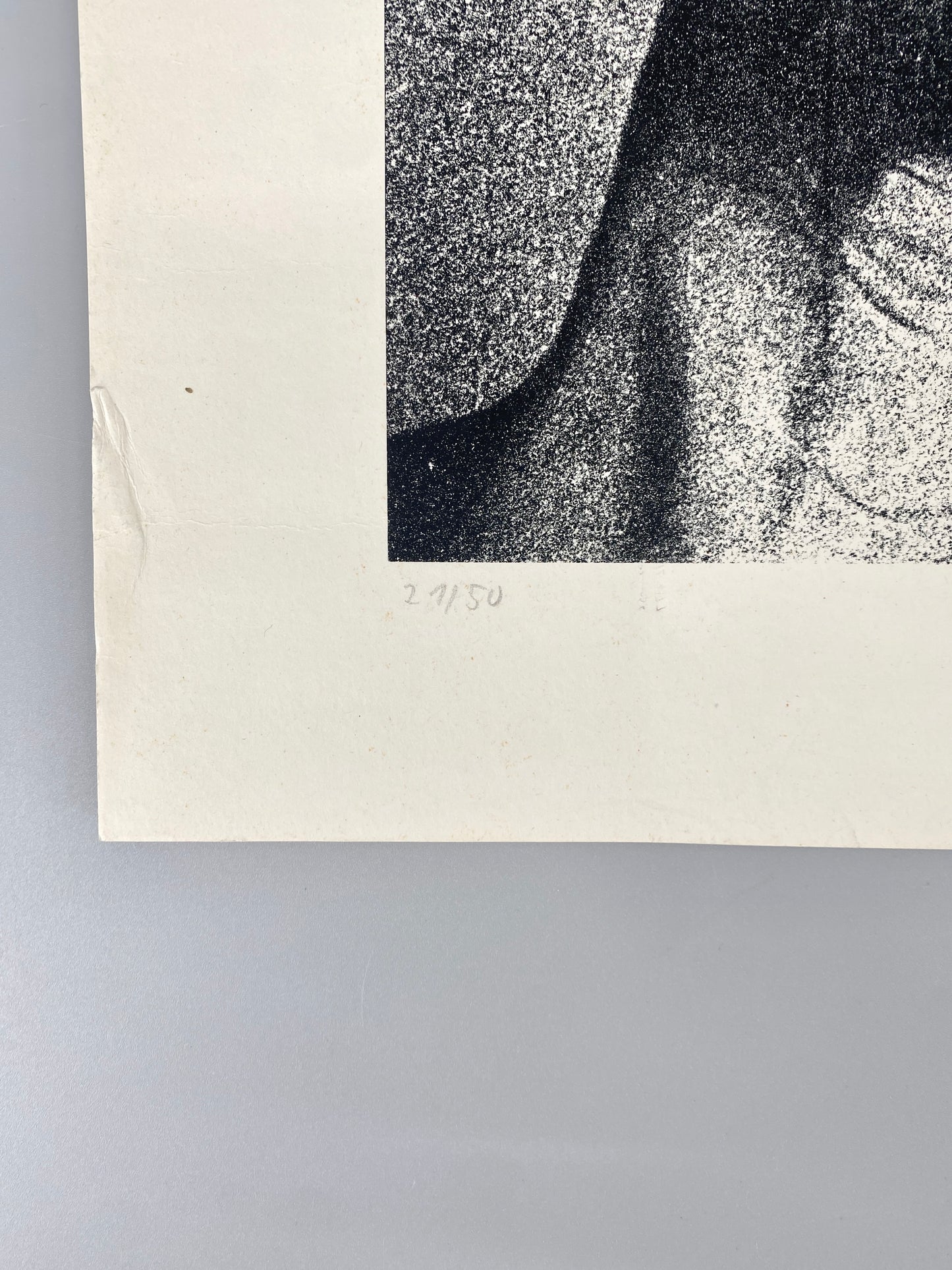 Selbstportait, lachend. Litographie von Karl-Heinz Franke