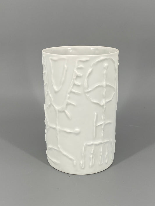 Vase mit abstraktem Reliefdekor von Cuno Fischer für Rosenthal aus Porzellan