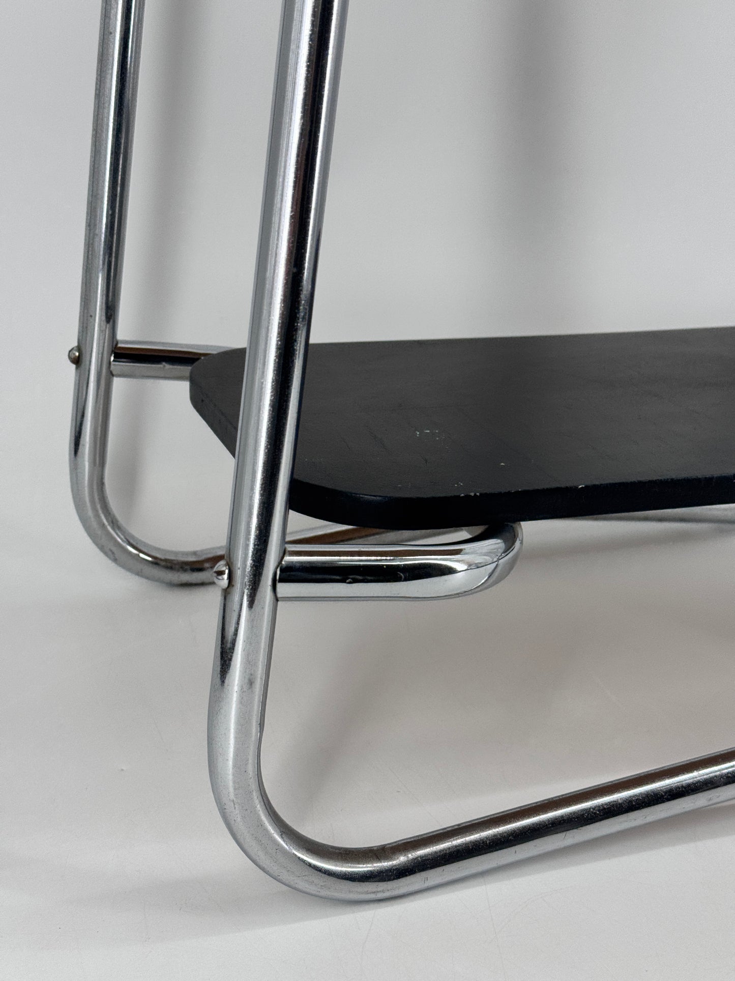 Beistelltisch, Bauhaus Design, Chrom, Holz, 30er
