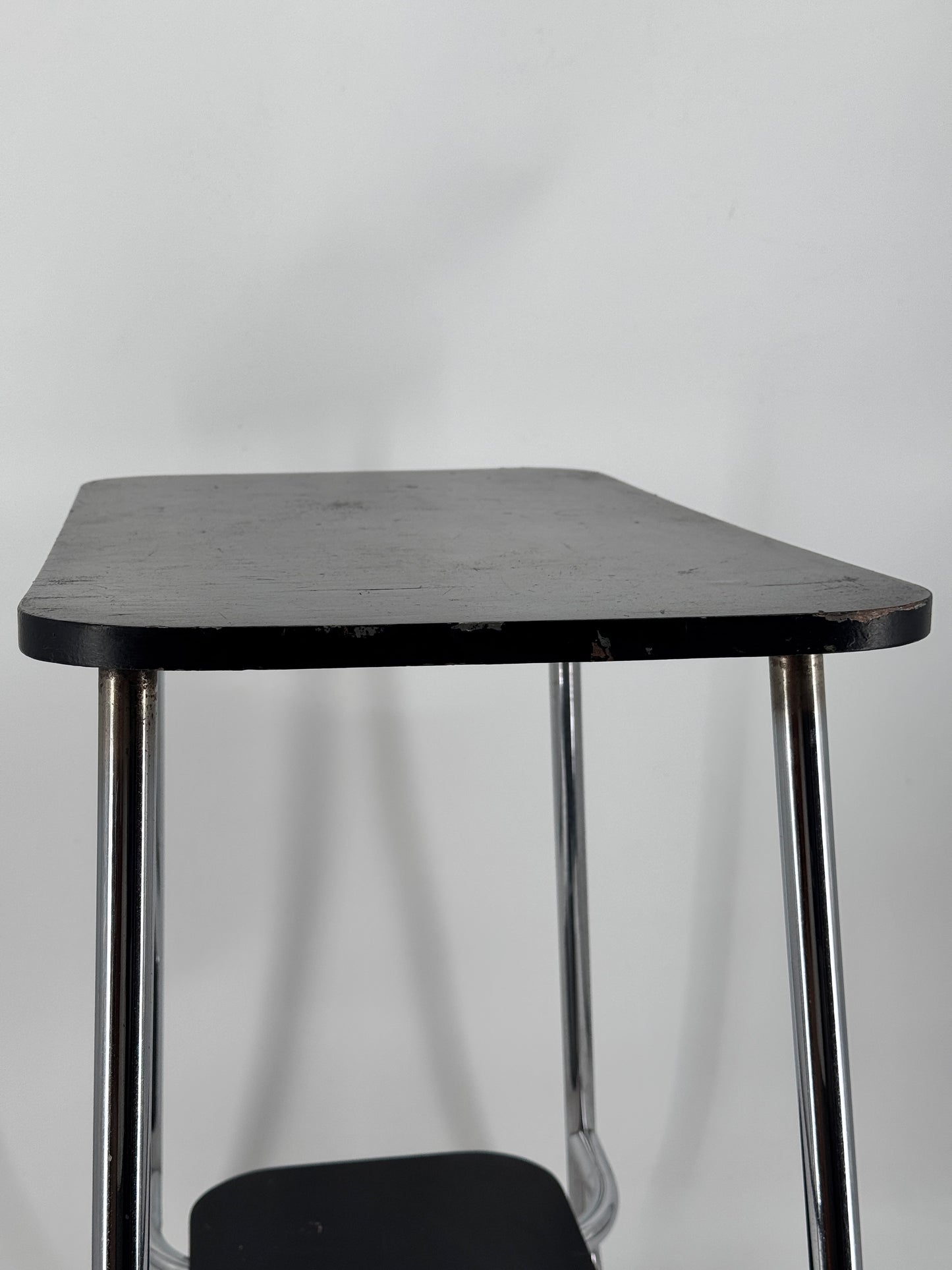 Beistelltisch, Bauhaus Design, Chrom, Holz, 30er
