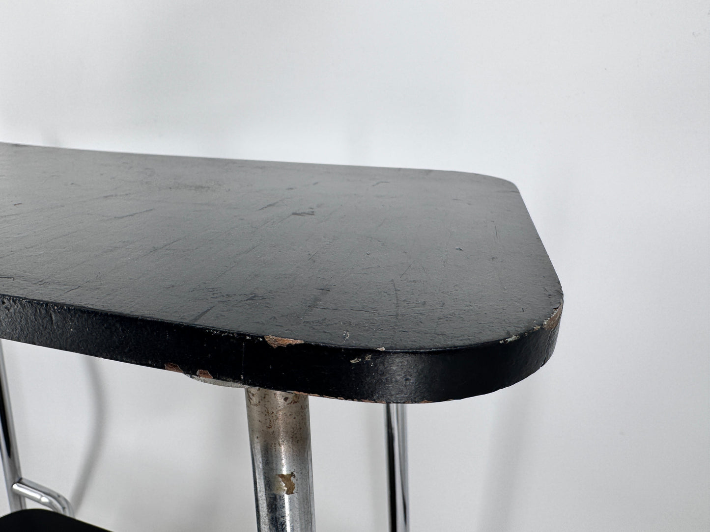 Beistelltisch, Bauhaus Design, Chrom, Holz, 30er