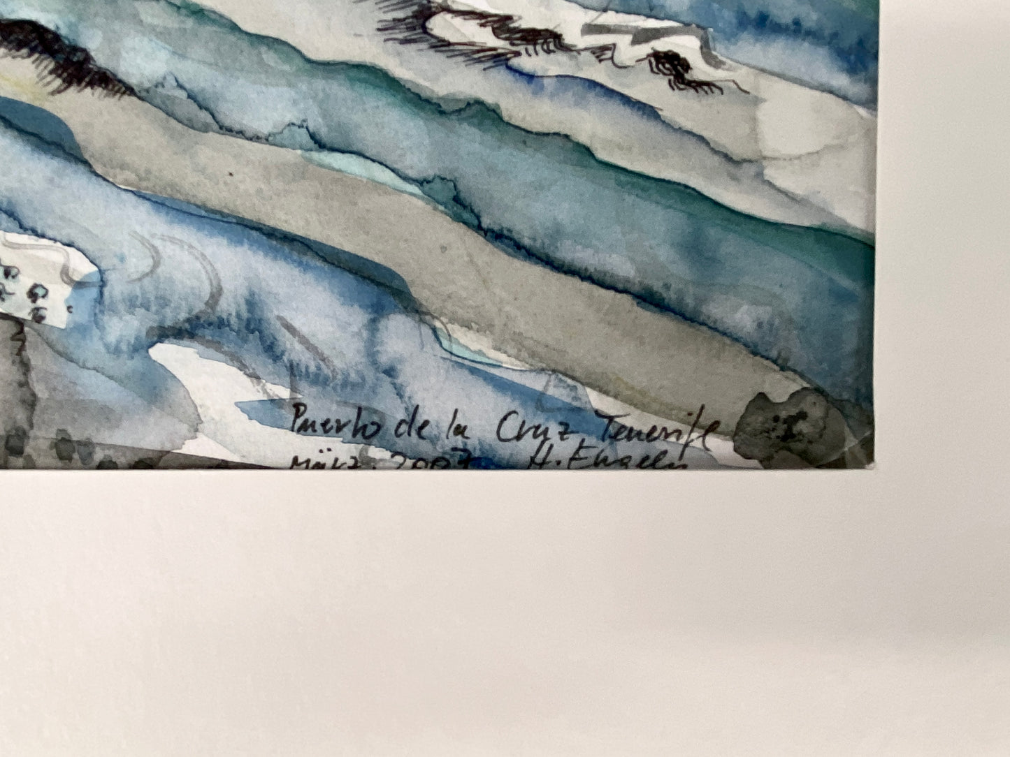 Puerto de la Cruz, Tenerrifa. Aquarell, H. Engeln signiert