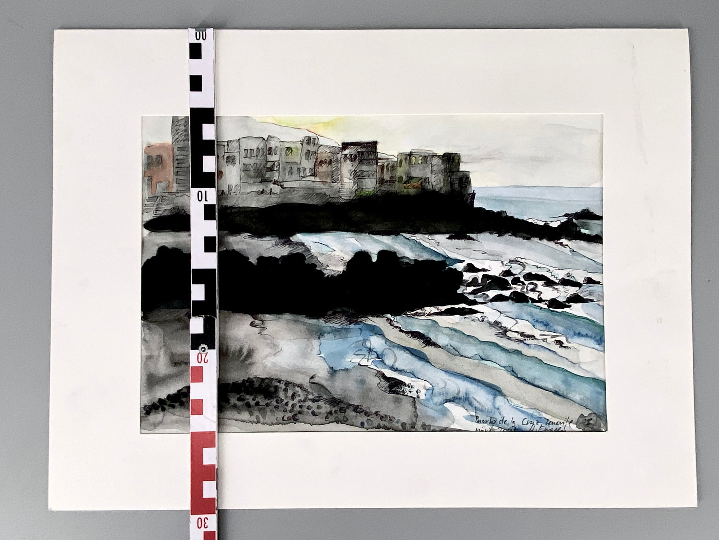 Puerto de la Cruz, Tenerrifa. Aquarell, H. Engeln signiert