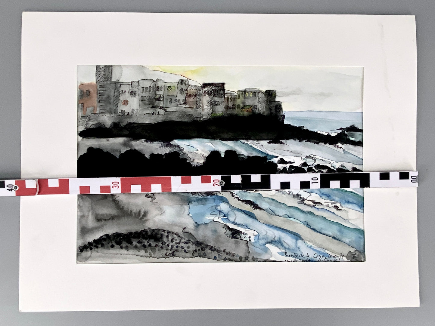 Puerto de la Cruz, Tenerrifa. Aquarell, H. Engeln signiert