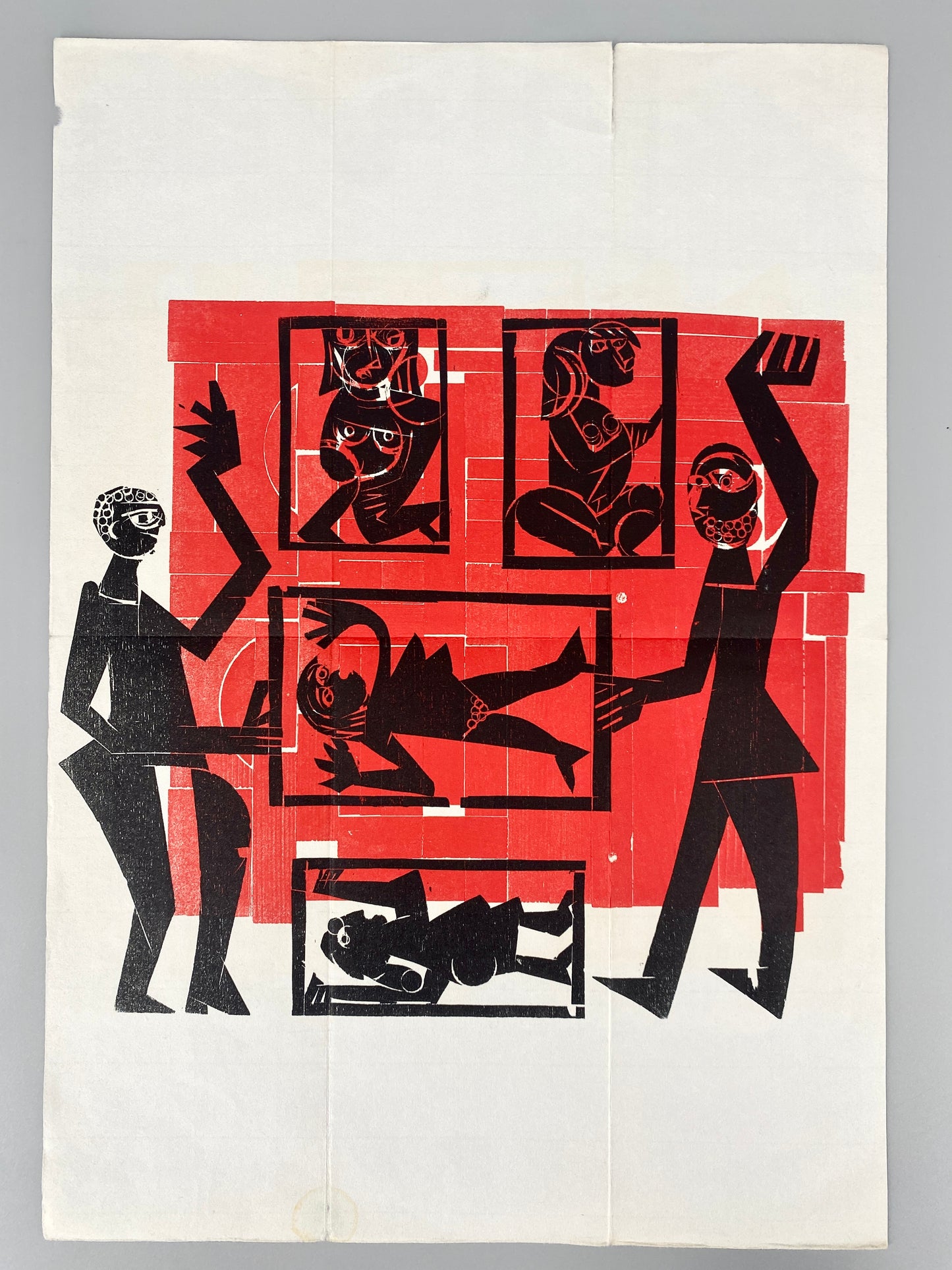 H.A.P Grieshaber - Martin Luther King, Farbholzschnitt