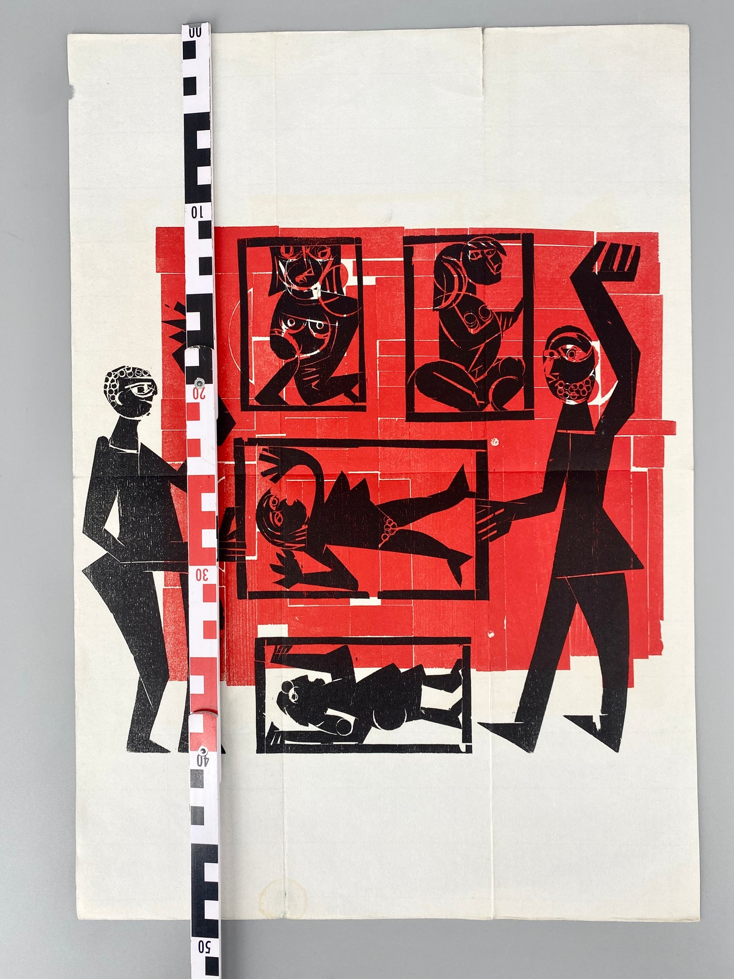 H.A.P Grieshaber - Martin Luther King, Farbholzschnitt